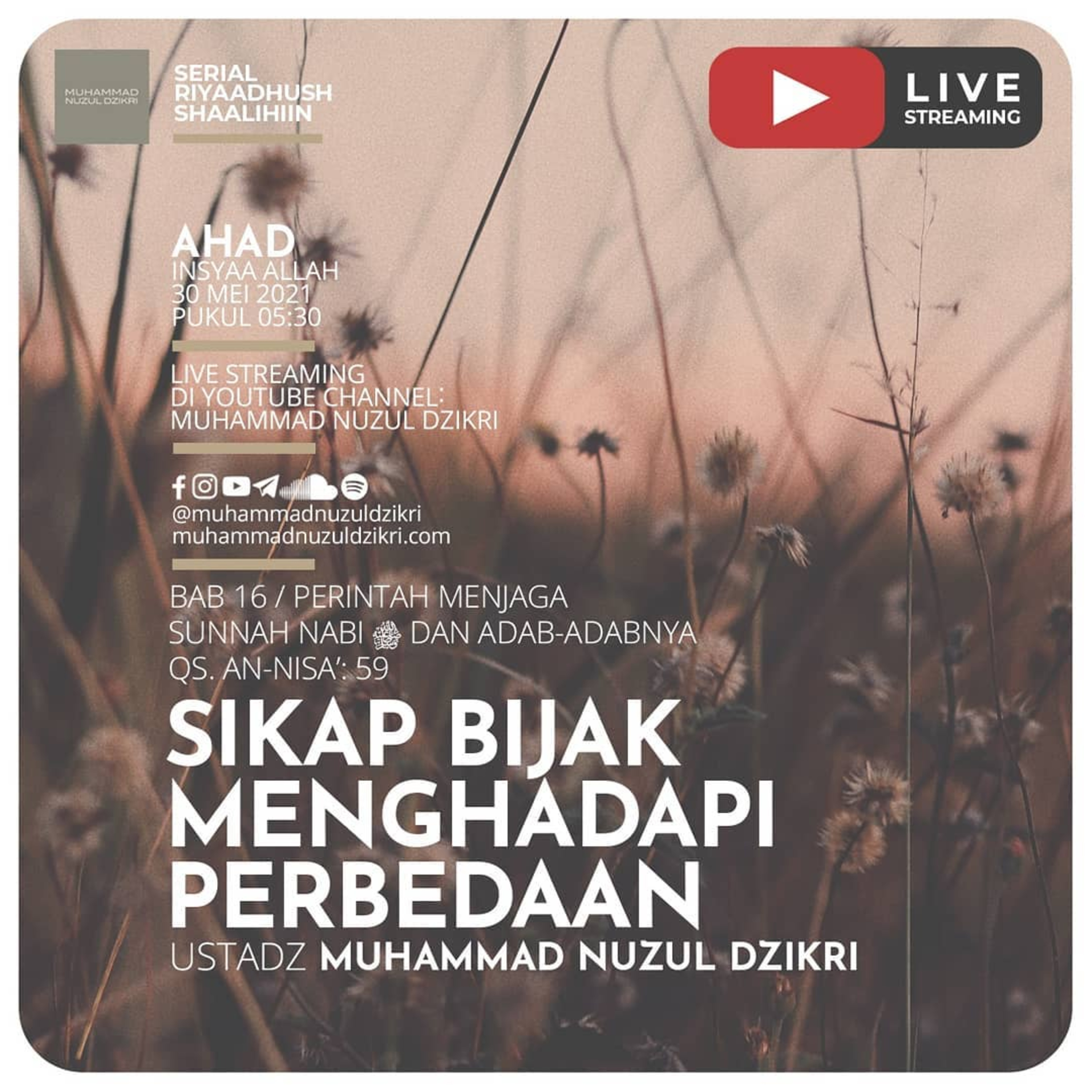 Riyaadhushshaalihiin 390. "SIKAP BIJAK MENGHADAPI PERBEDAAN"