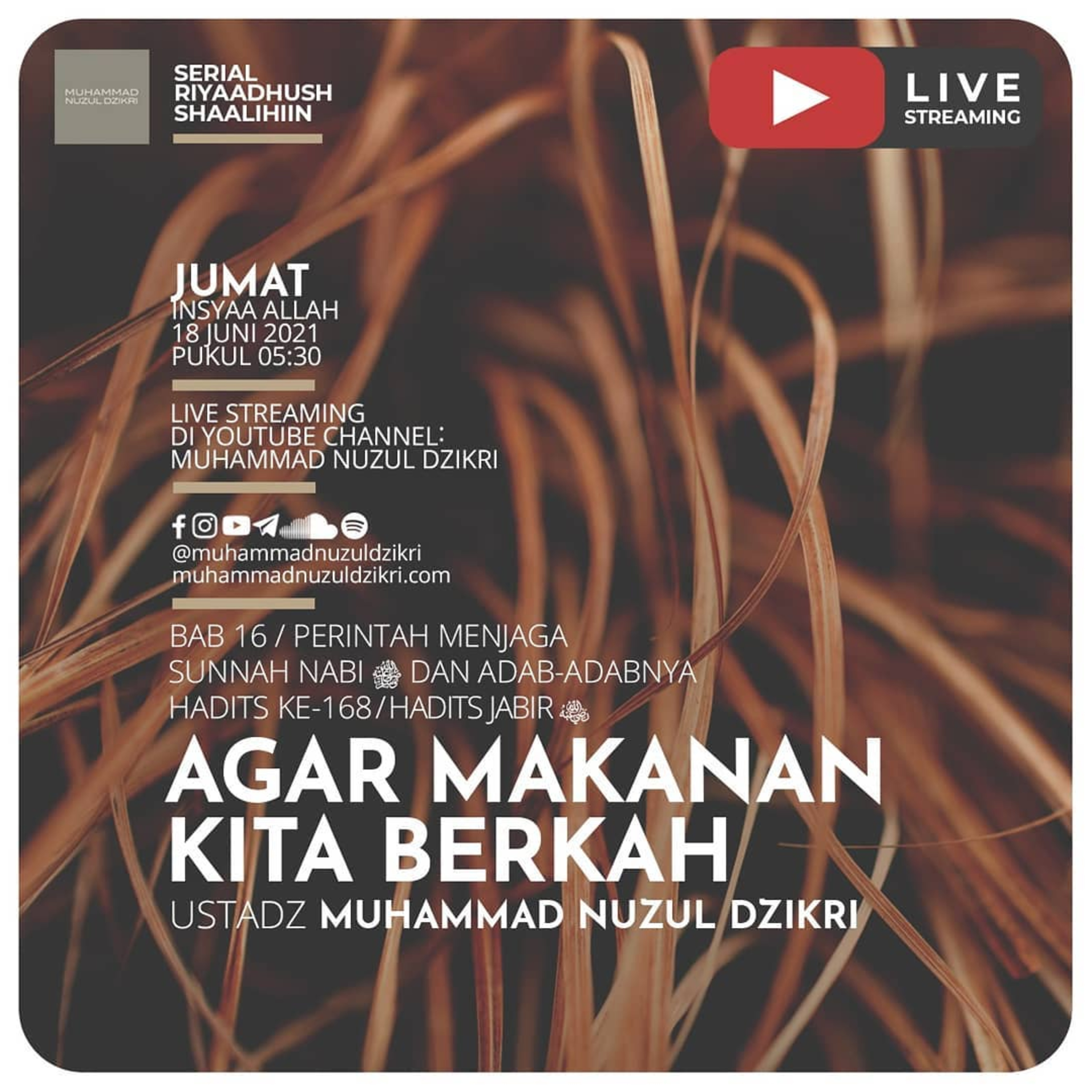 Riyaadhushshaalihiin 409. "AGAR MAKANAN KITA BERKAH"