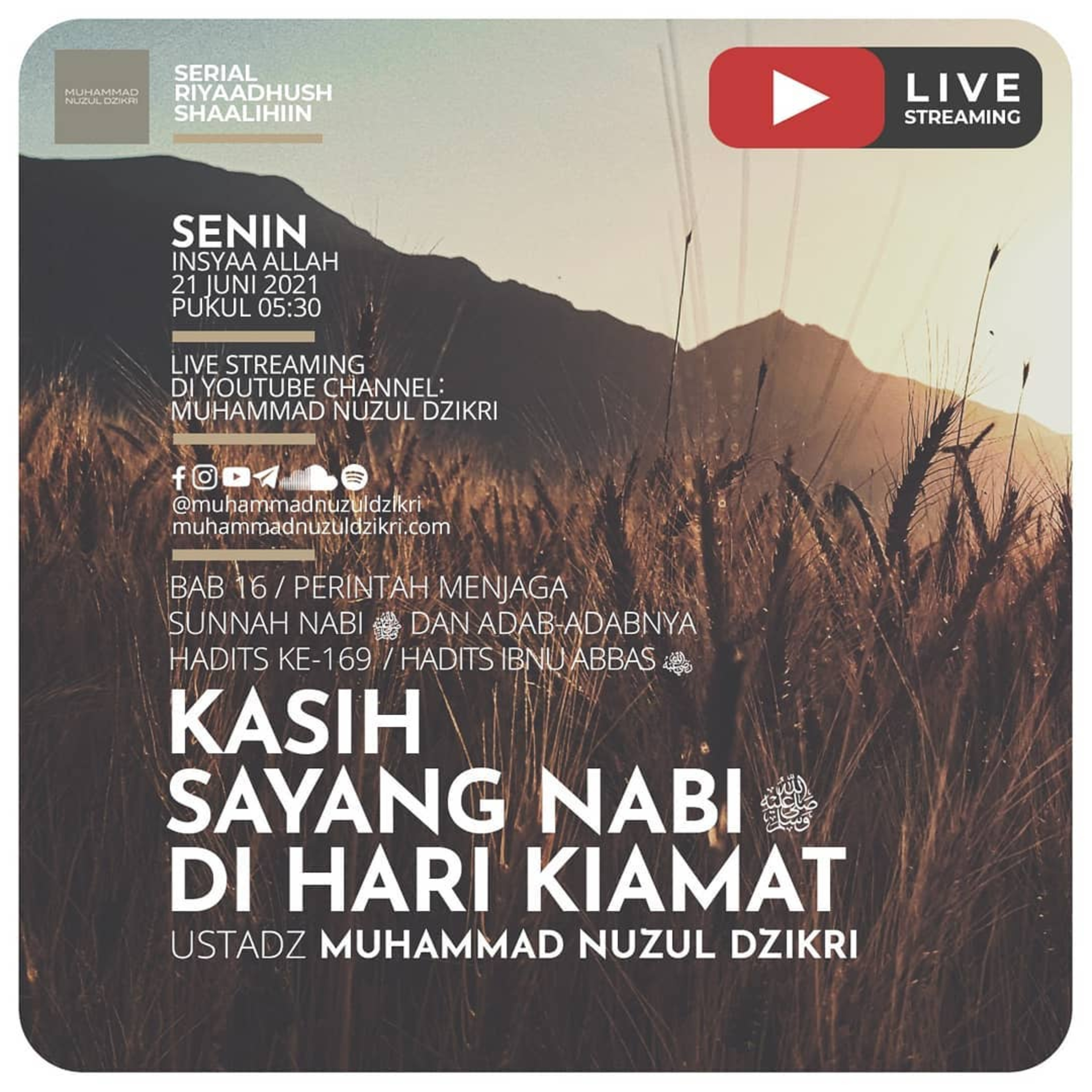 Riyaadhushshaalihiin 411. "KASIH SAYANG NABI ﷺ DI HARI KIAMAT"