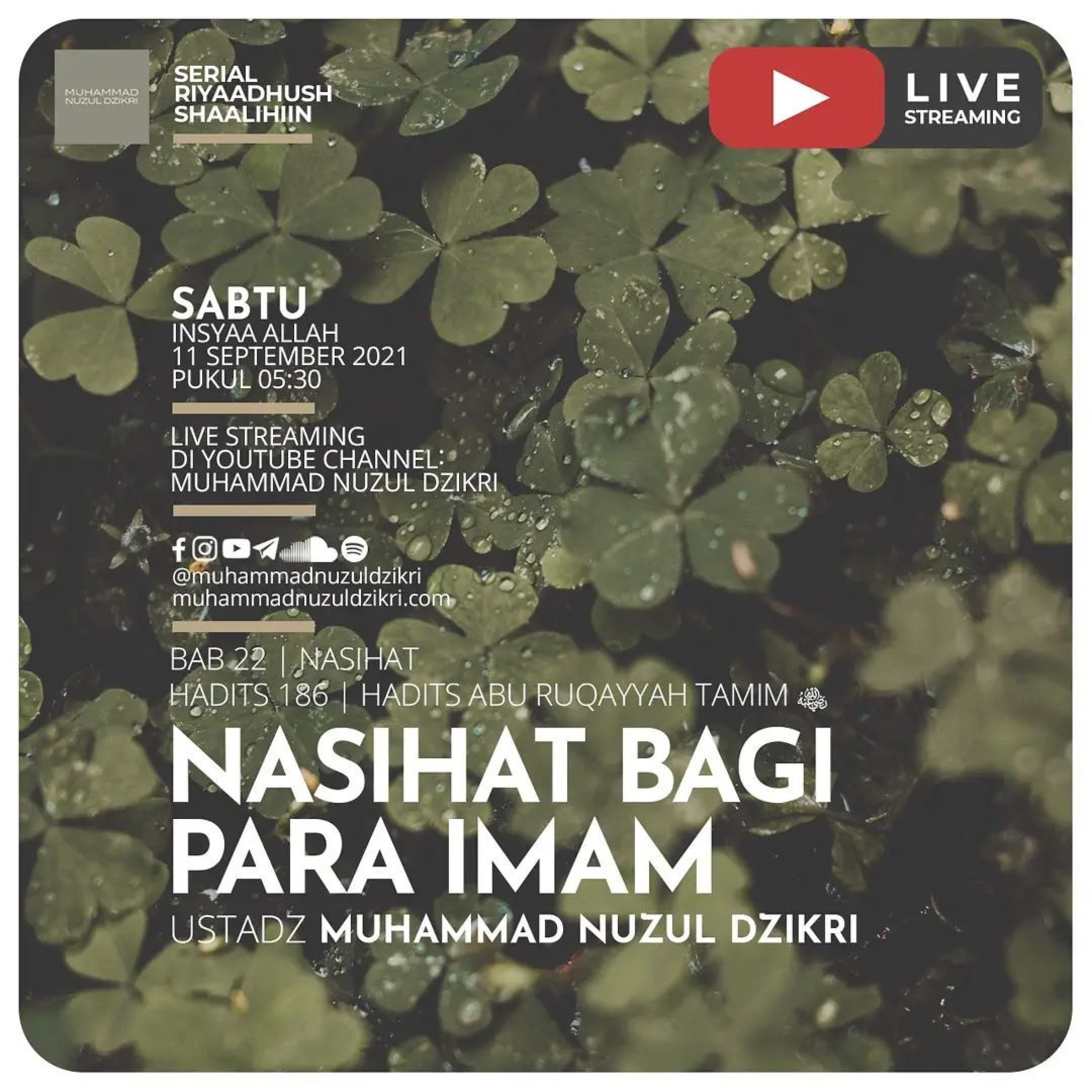 Riyaadhush Shaalihiin 488. "NASIHAT BAGI PARA IMAM"