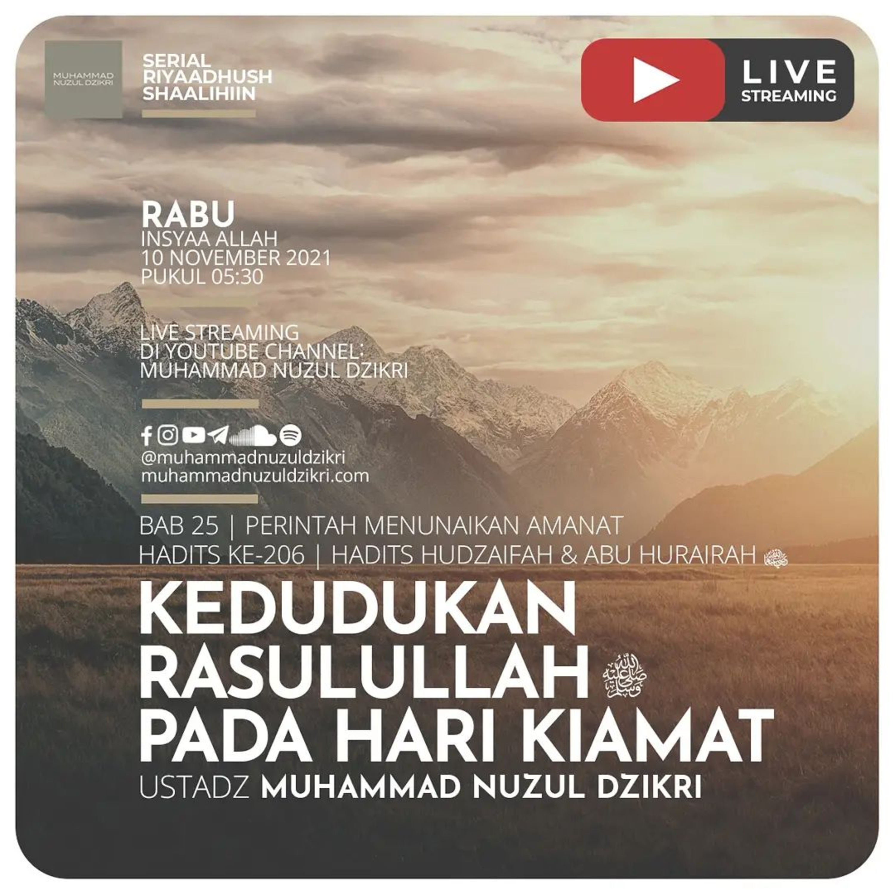 Riyaadhush Shaalihiin 548. "KEDUDUKAN RASULULLAH ﷺ PADA HARI KIAMAT"