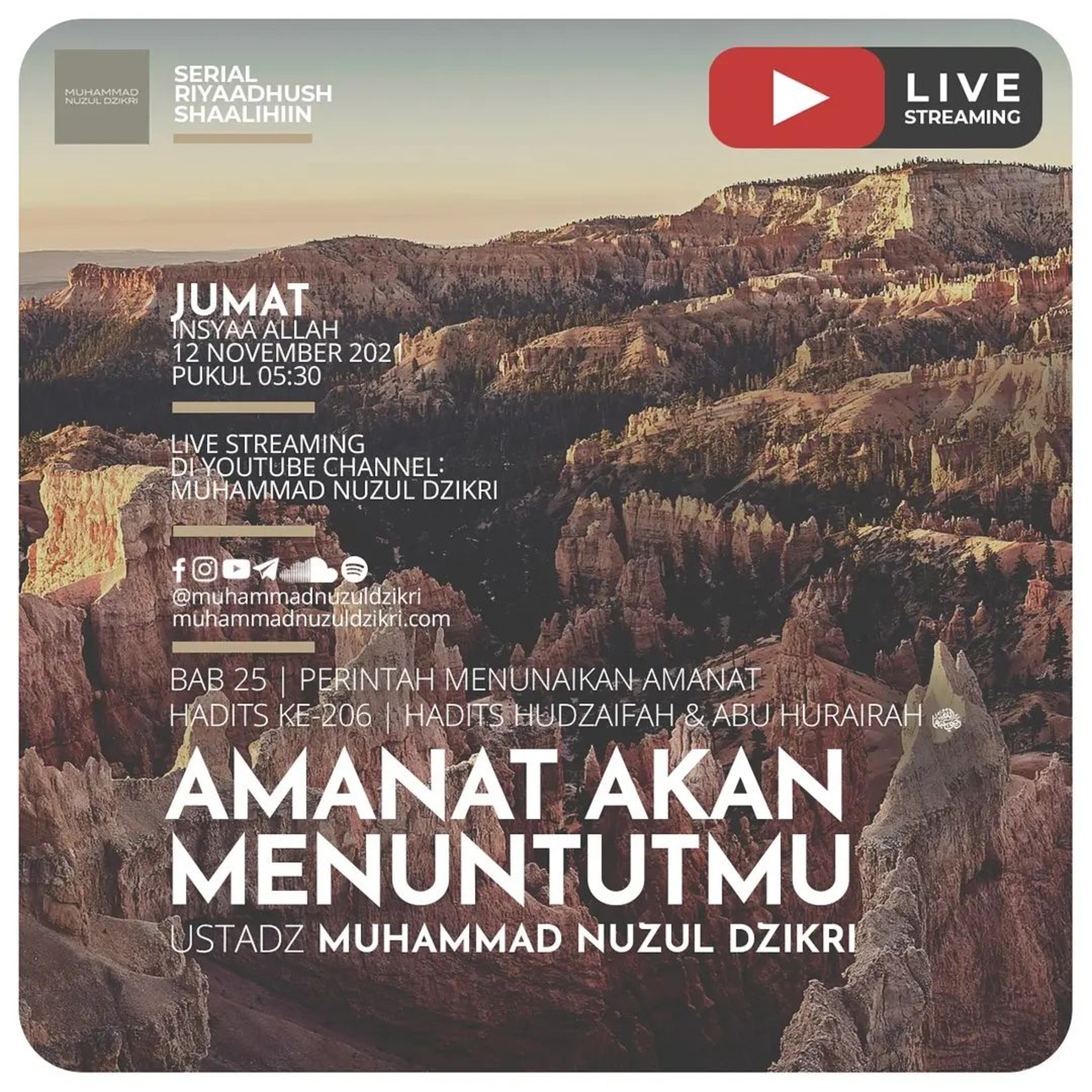Riyaadhush Shaalihiin 550. "AMANAT AKAN MENUNTUTMU"