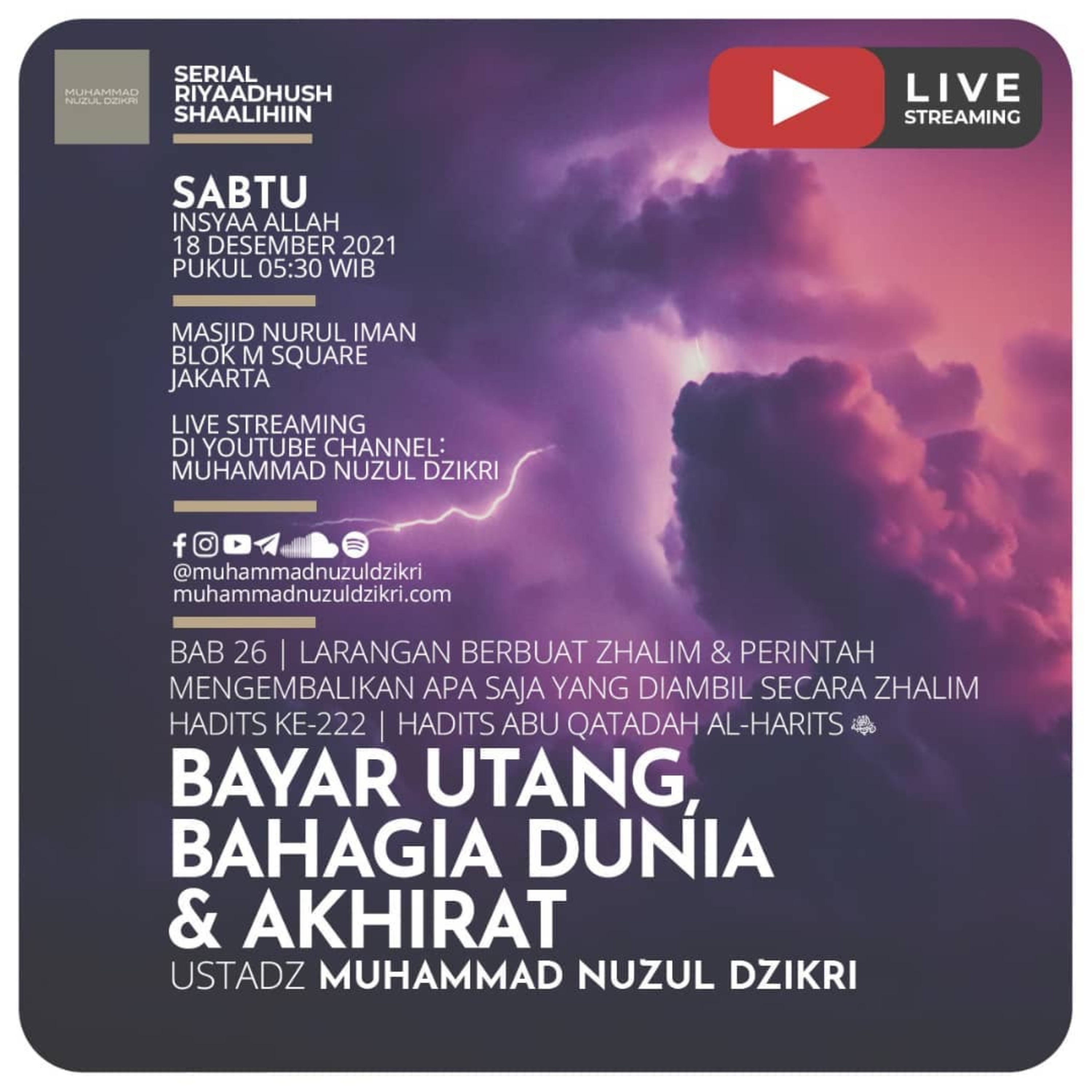 Riyaadhush Shaalihiin 586. "BAYAR UTANG BAHAGIA DUNIA & AKHIRAT"