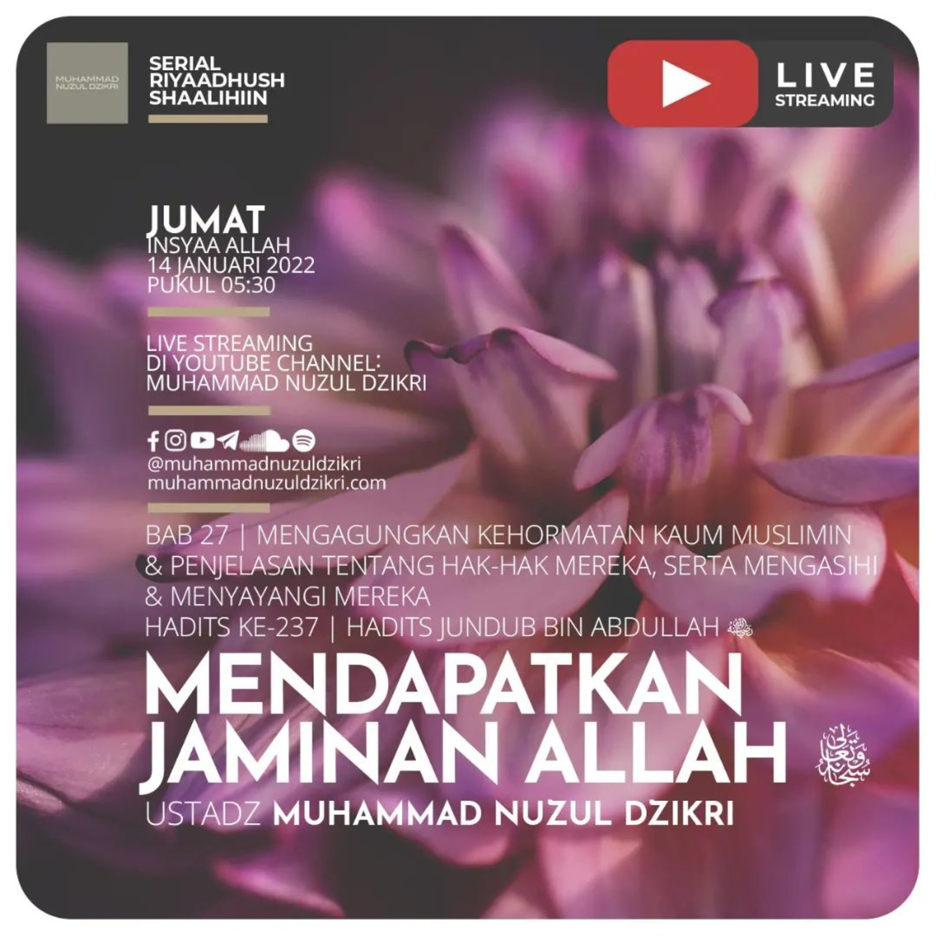 Riyaadhush Shaalihiin 613. "MENDAPATKAN JAMINAN ALLAH ﷻ "