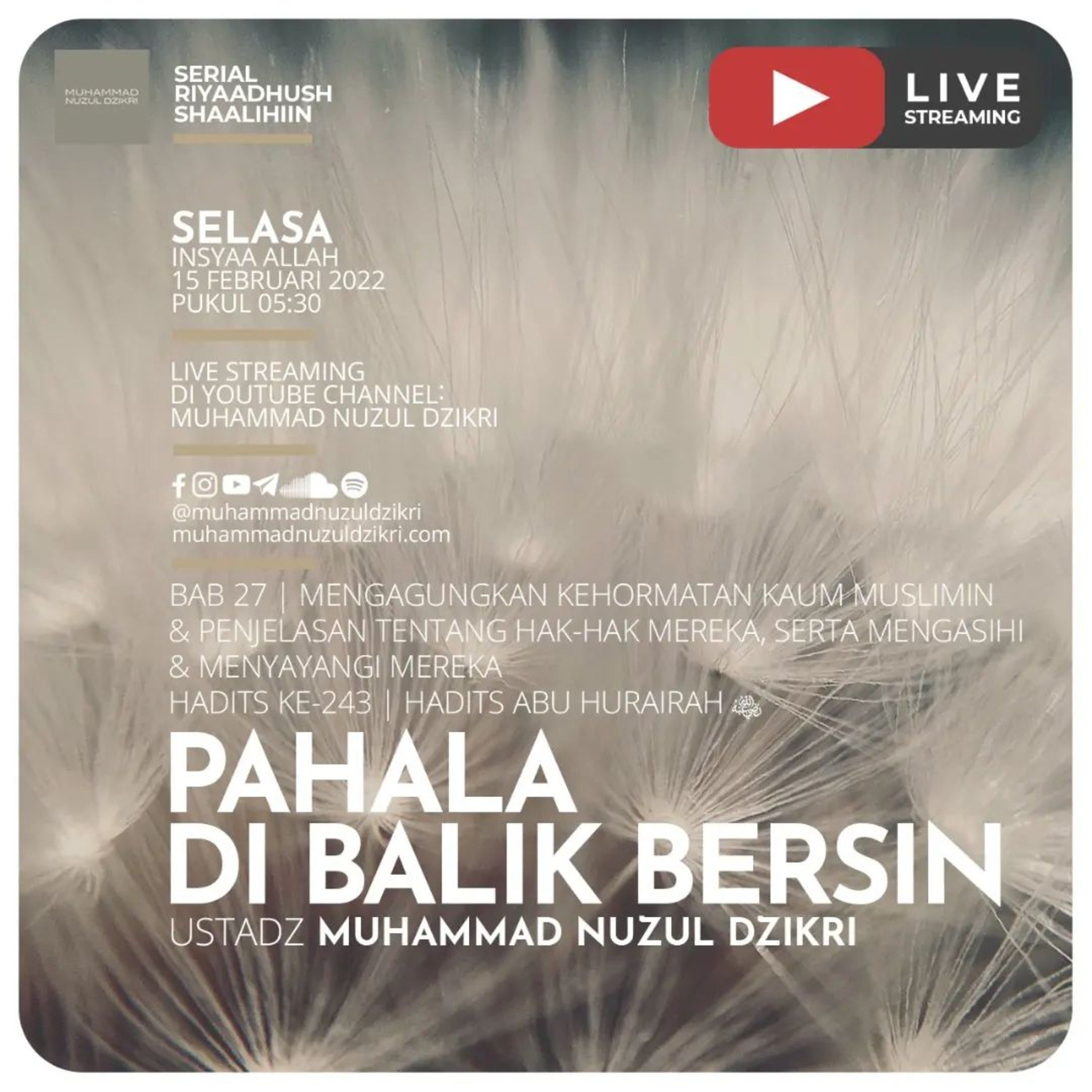 Riyaadhush Shaalihiin 646. "PAHALA DI BALIK BERSIN"
