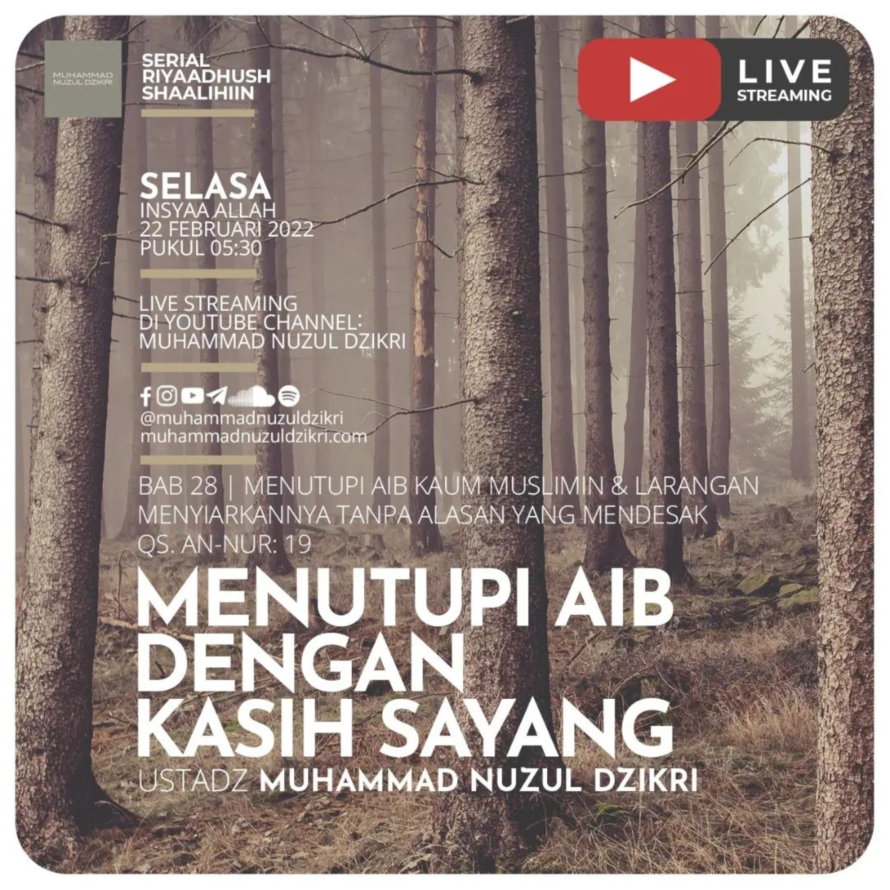 Riyaadhush Shaalihiin 653. "MENUTUPI AIB DENGAN KASIH SAYANG"