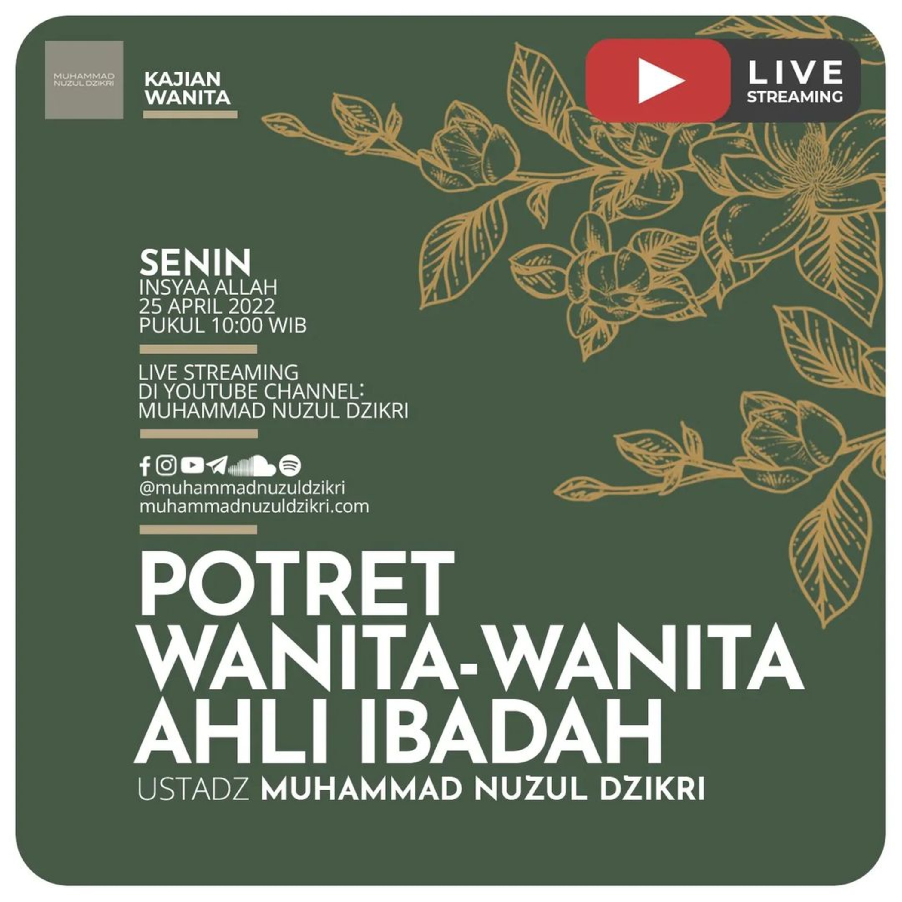 Kajian Wanita 82. "POTRET WANITA-WANITA AHLI IBADAH"