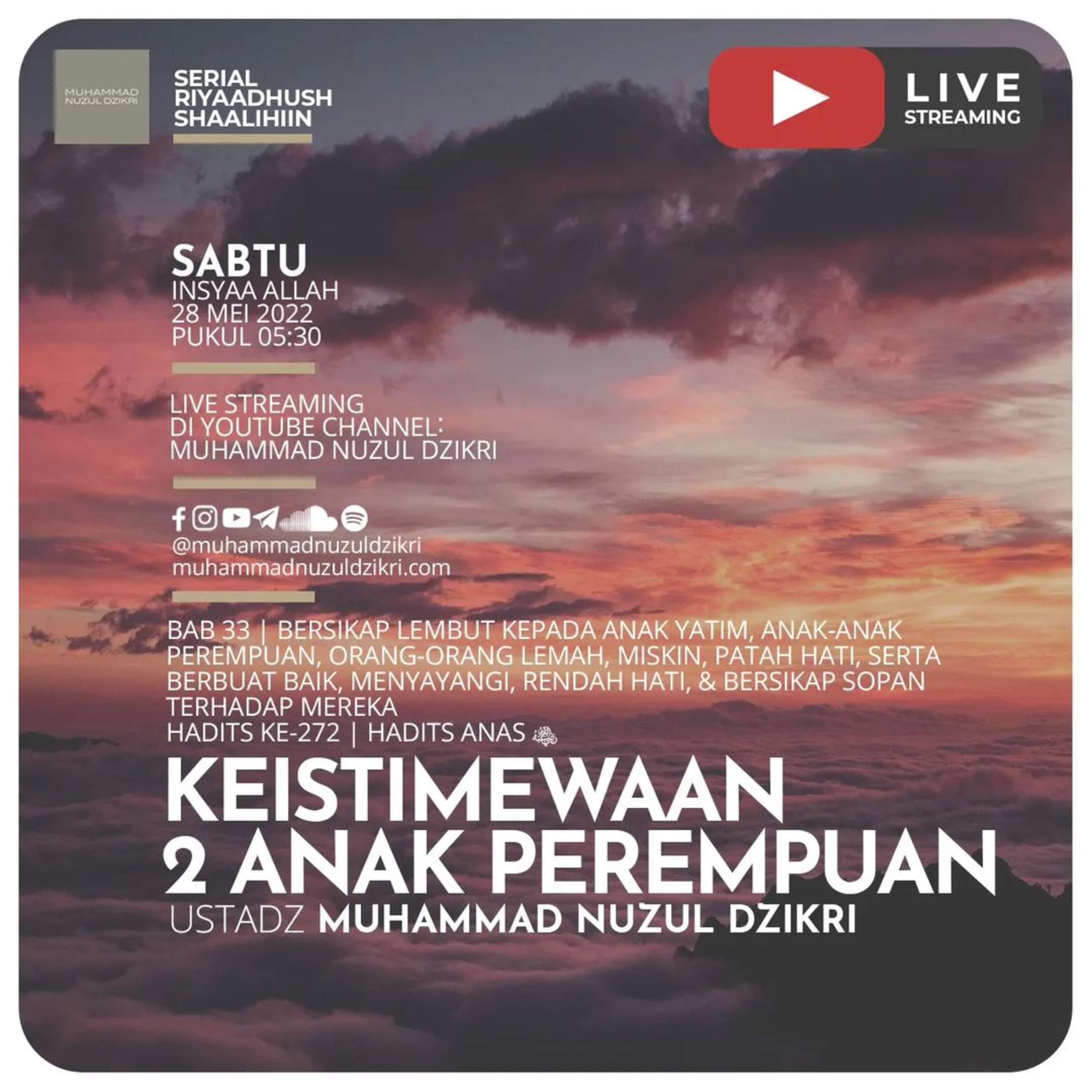 Riyaadush Shaalihiin 737. "KEISTIMEWAAN 2 ANAK PEREMPUAN"