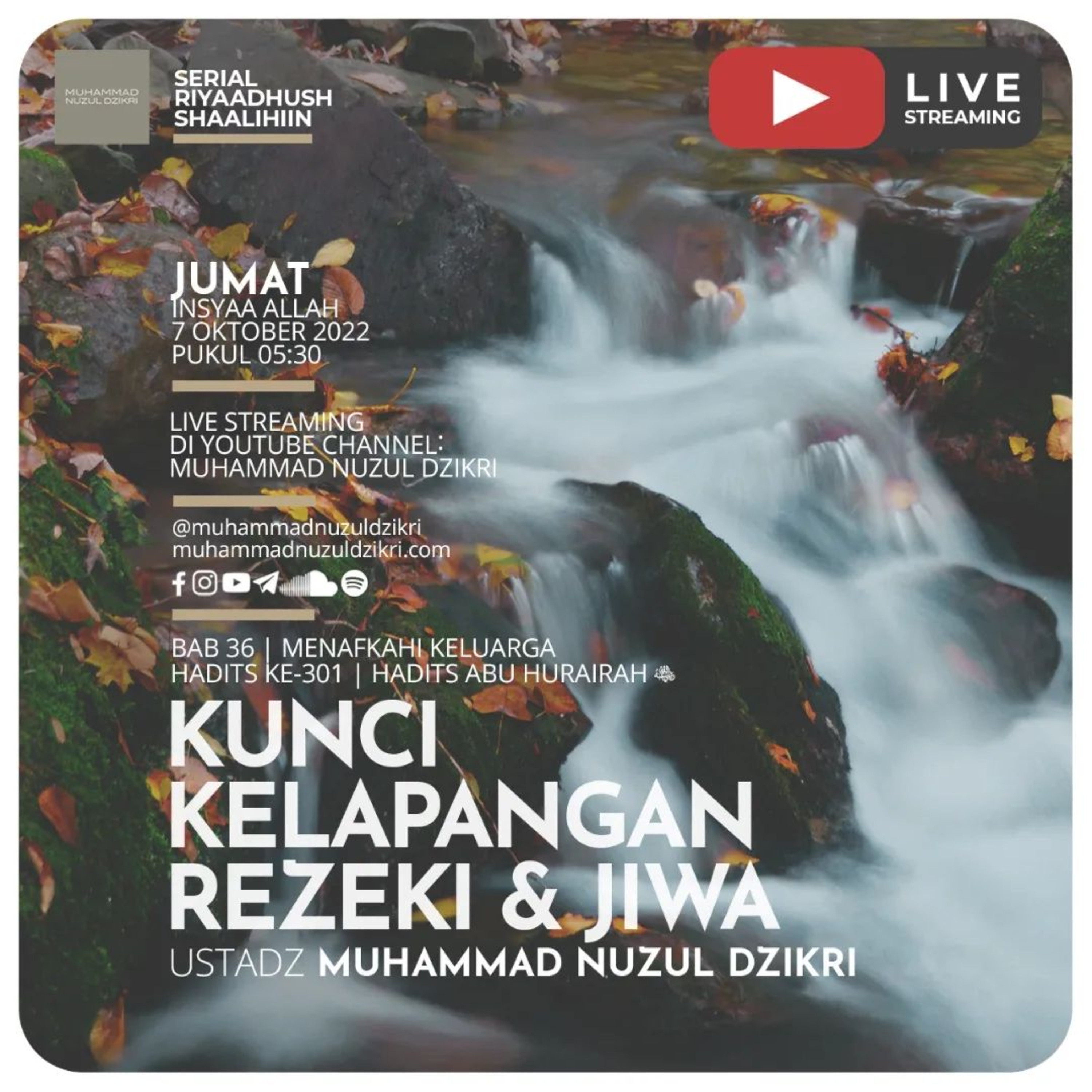 Riyaadush Shaalihiin 853. "KUNCI KELAPANGAN REZEKI & JIWA"