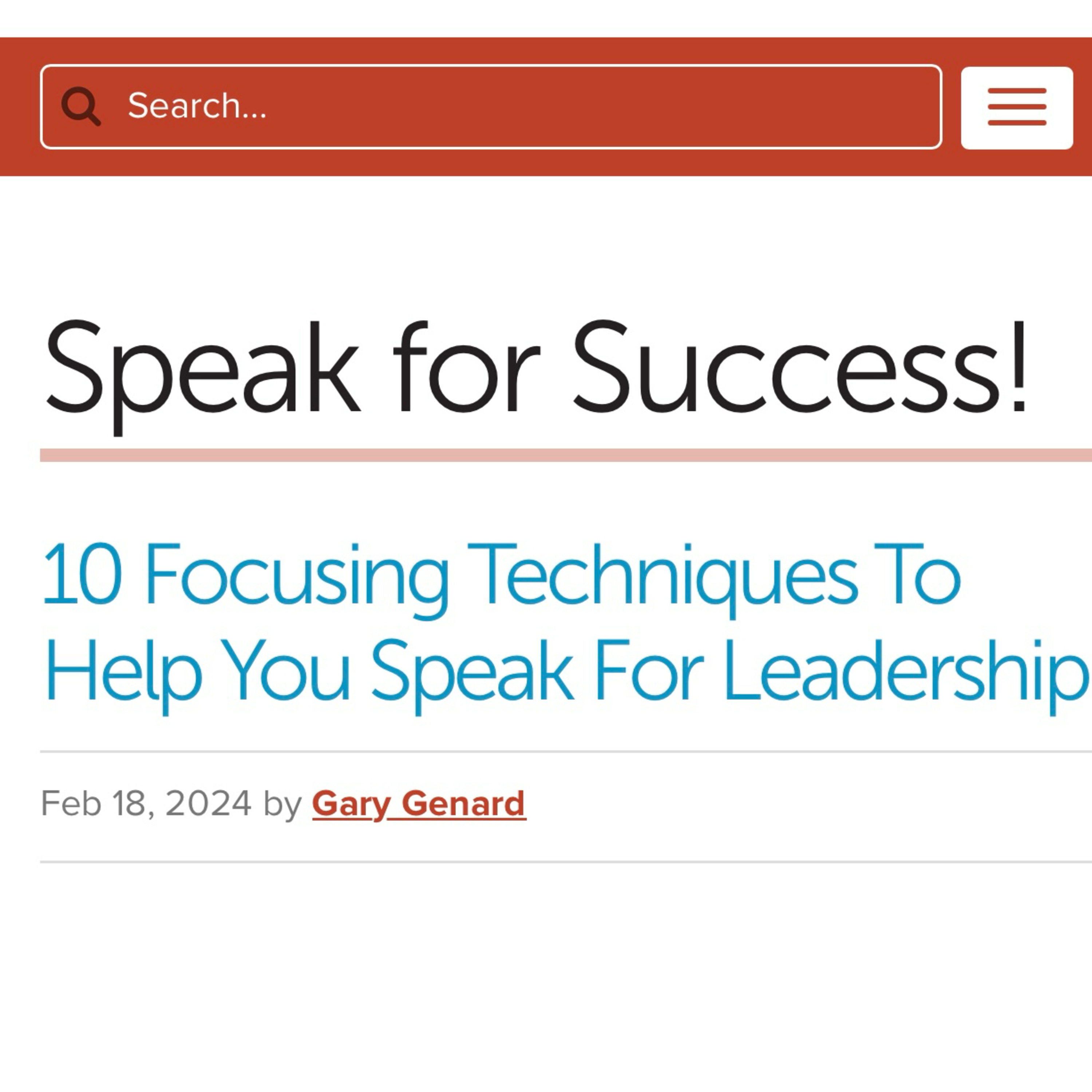 10 Focusing Techniques To Help You Speak For Leadership episode artwork
