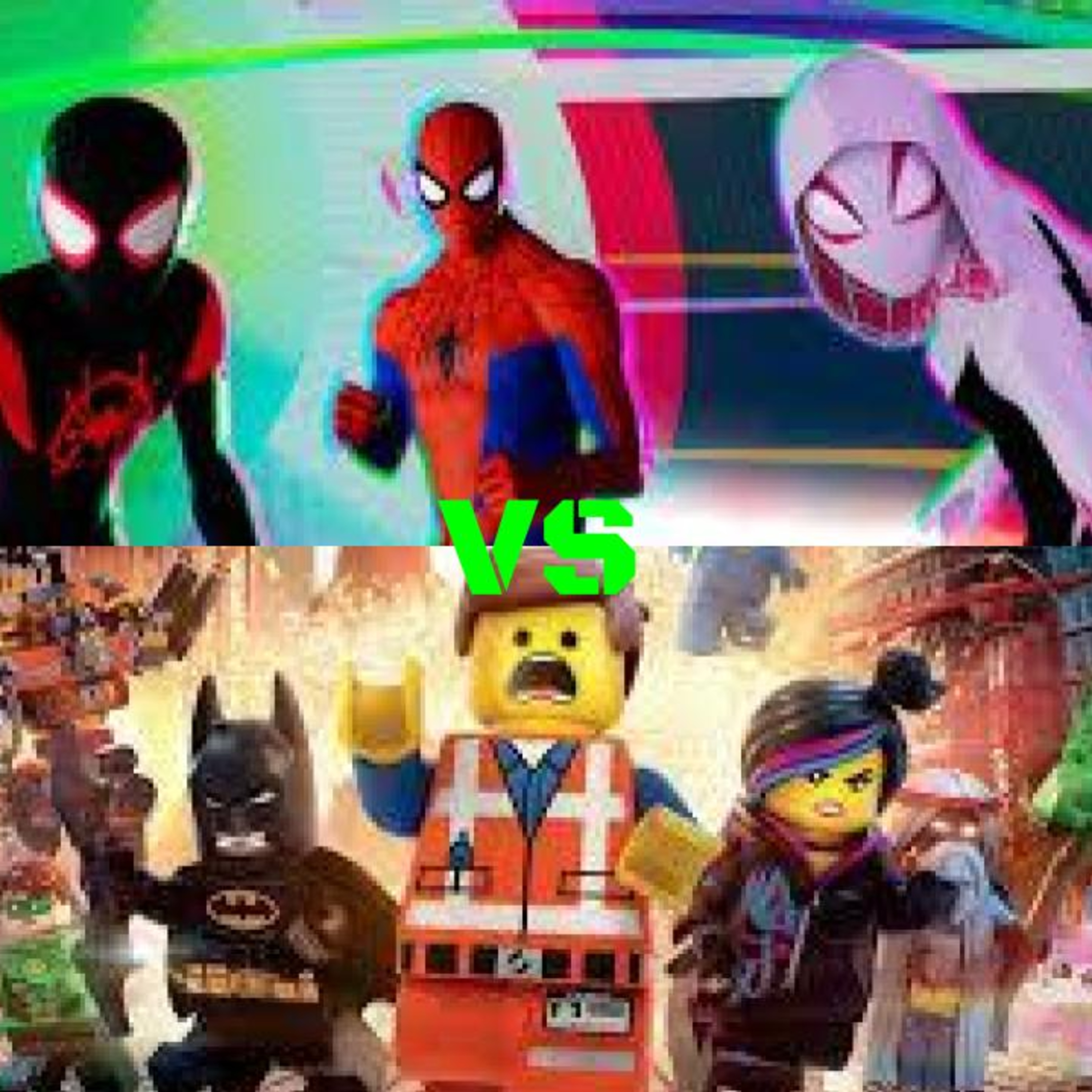 The Lego Movie VS Spider-Man: Into the Spiderverse episode artwork