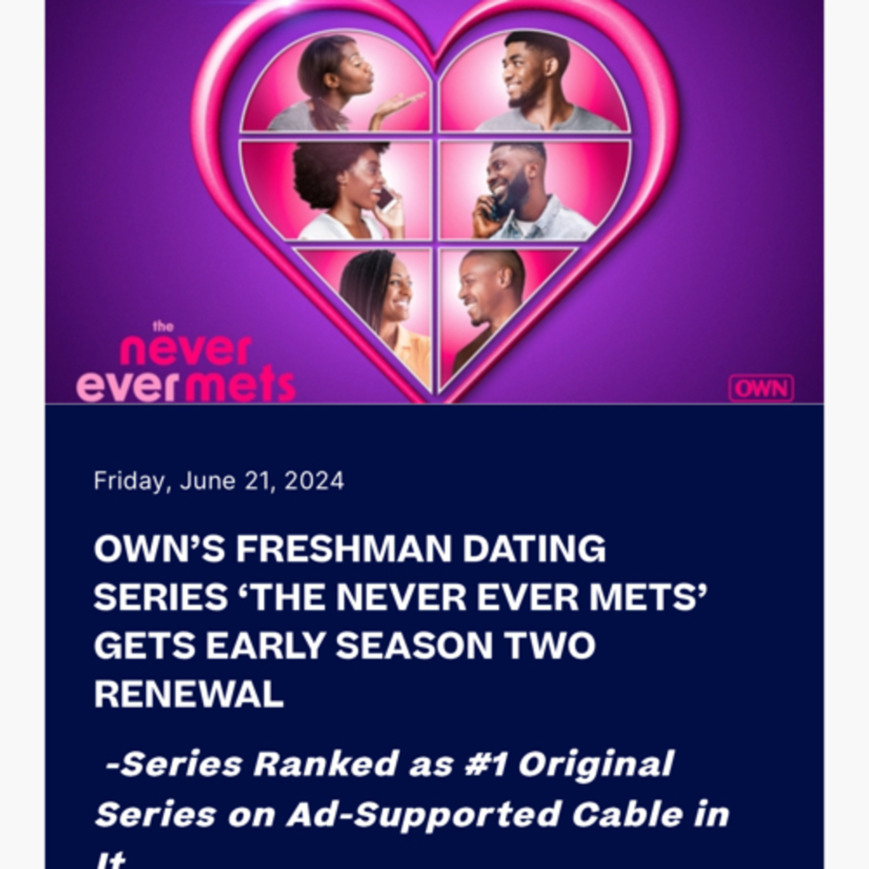Never ever mets renewed for a second season