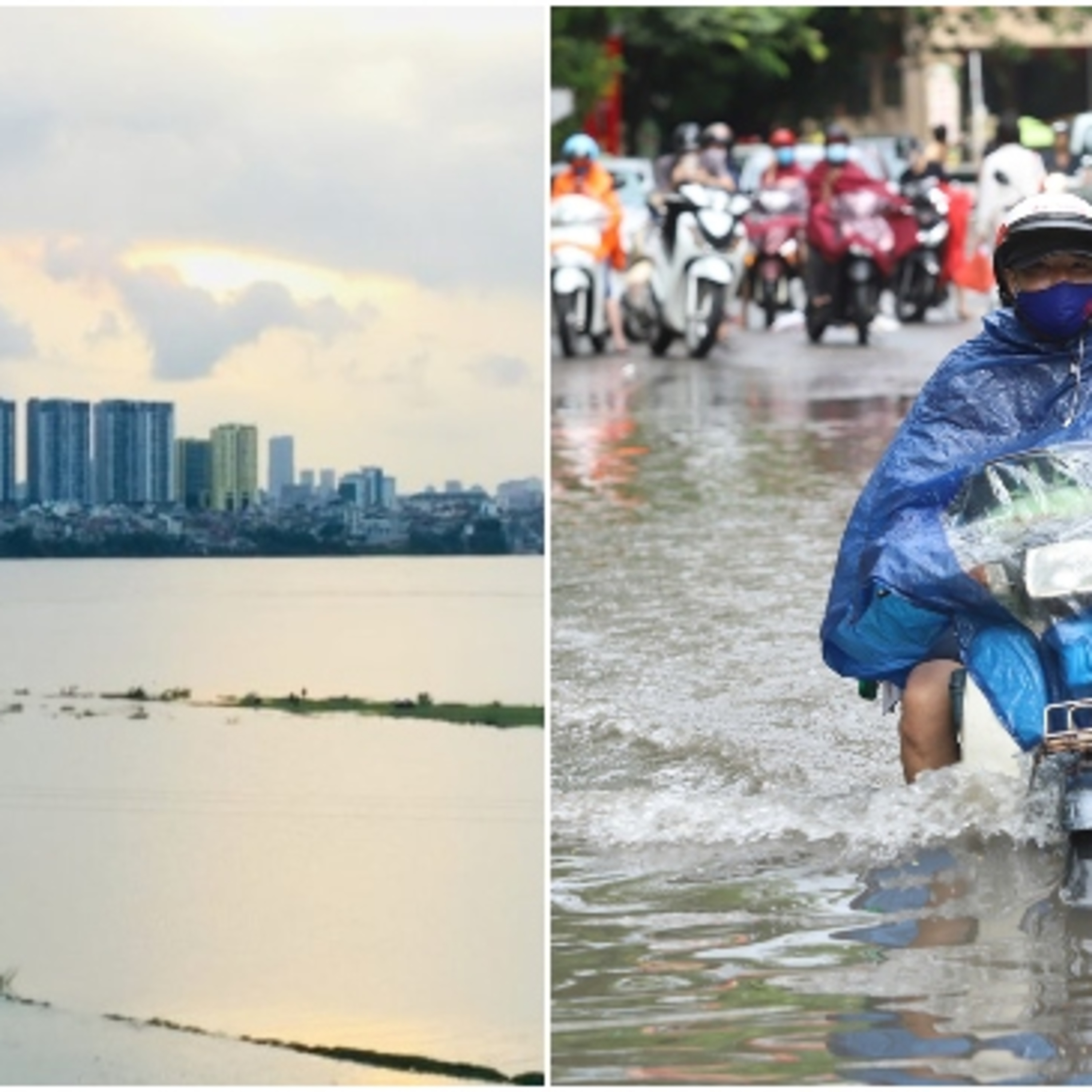Bãi bồi sông Hồng biến mất do mực nước sông lên nhanh; Mưa to dội xuống lúc sáng sớm, người Hà Nội vật lộn với 'biển nước' episode artwork