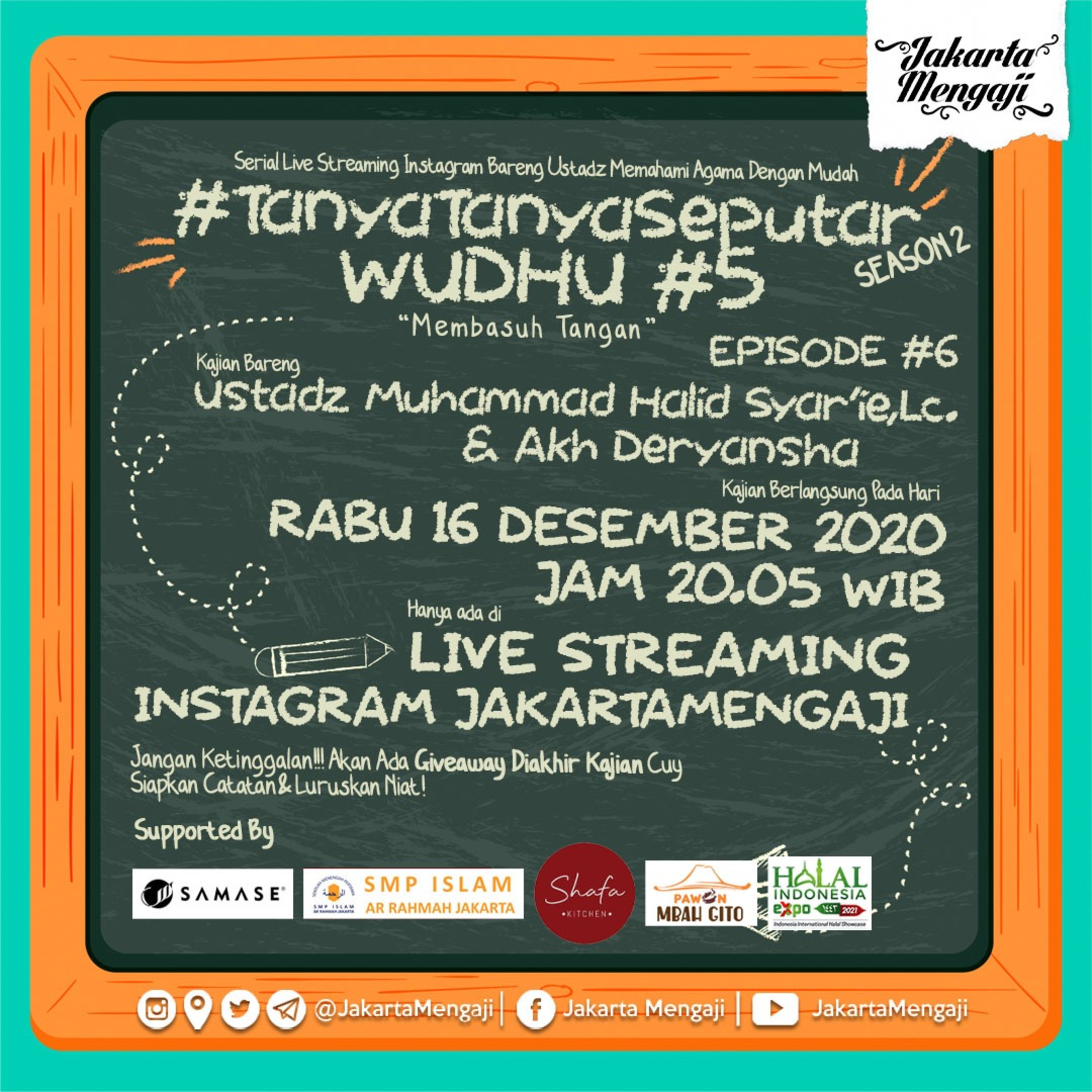 #TanyaTanyaSeputar Season 2 Eps 6 Wudhu #5 with Ustadz Muhammad Halid Syar'ie,Lc & Deryansha