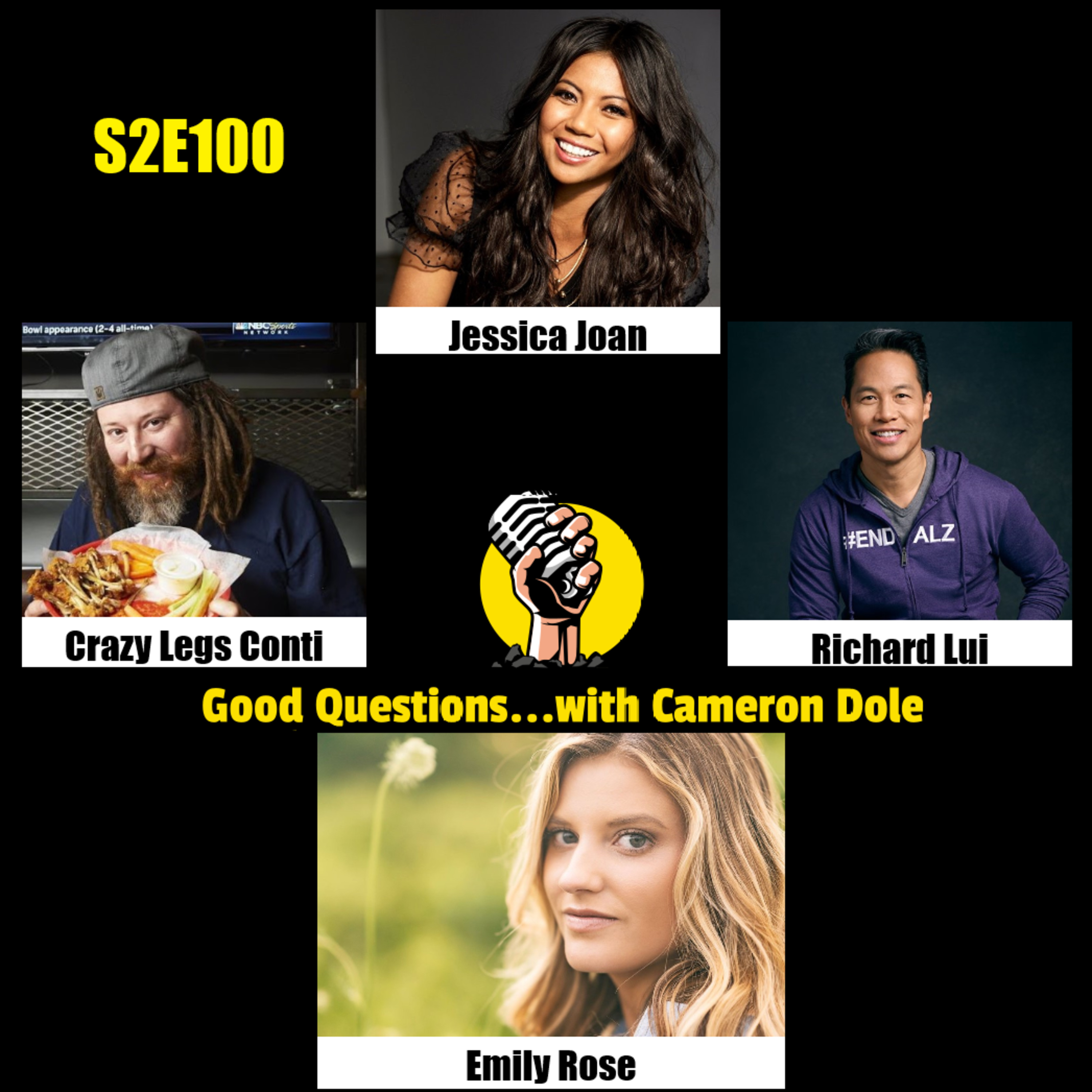 S2E100 - Jessica Joan, Crazy Legs Conti, Richard Lui, and Emily Rose episode artwork