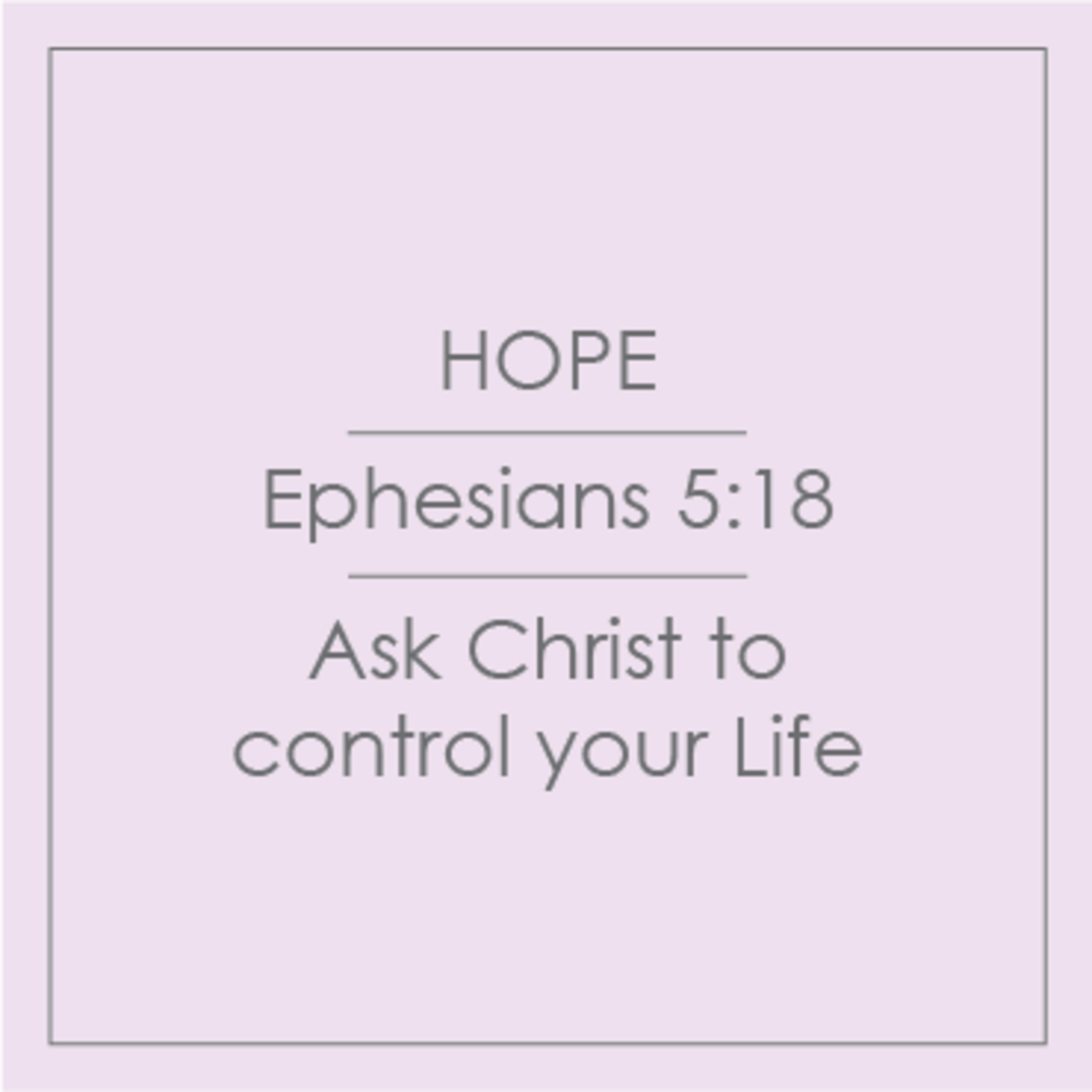 25 - Hope - Ask Christ to control your Life episode artwork