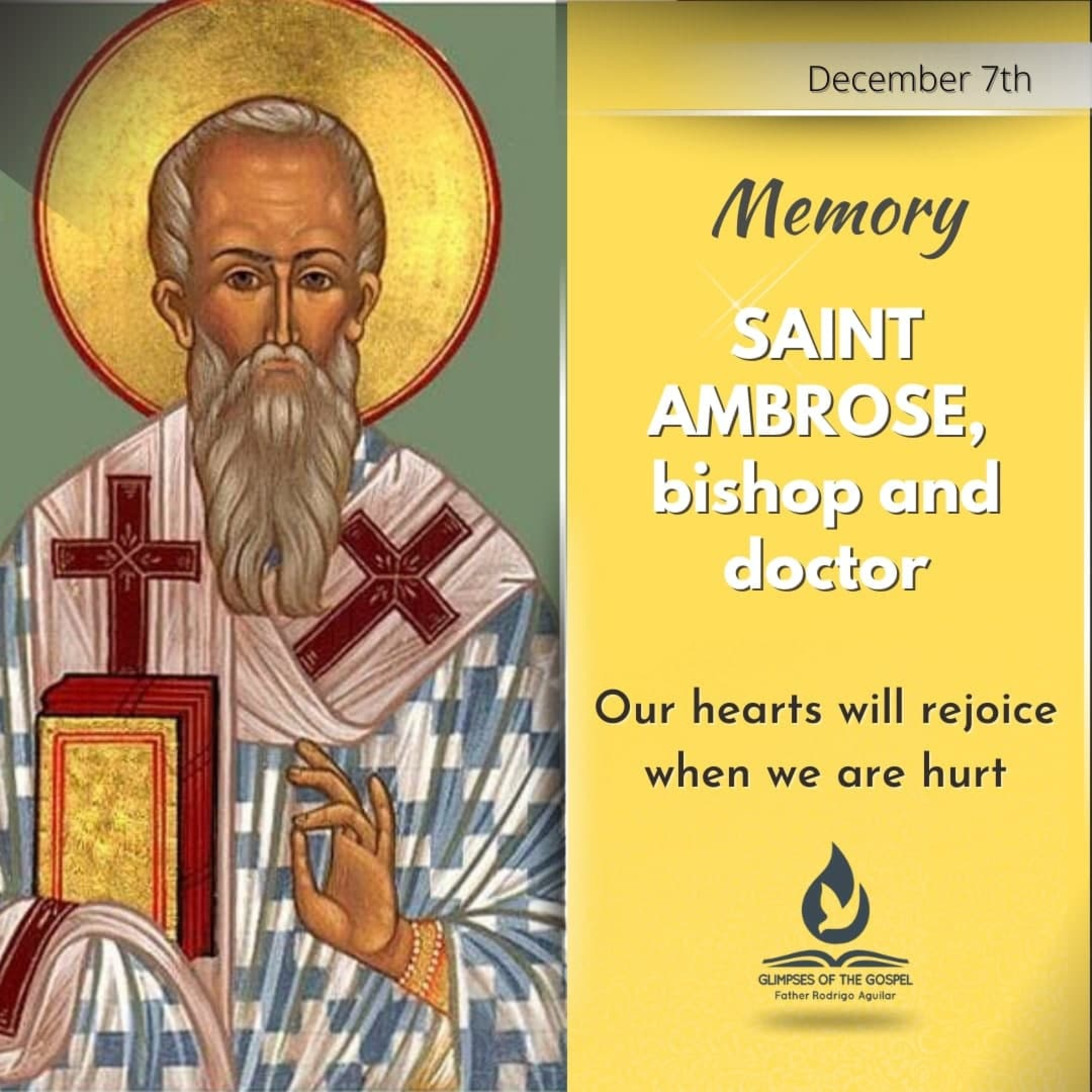 December 7, 2021 - II Tuesday of Advent + Memorial of Saint Ambrose, Bishop and Doctor of the Church