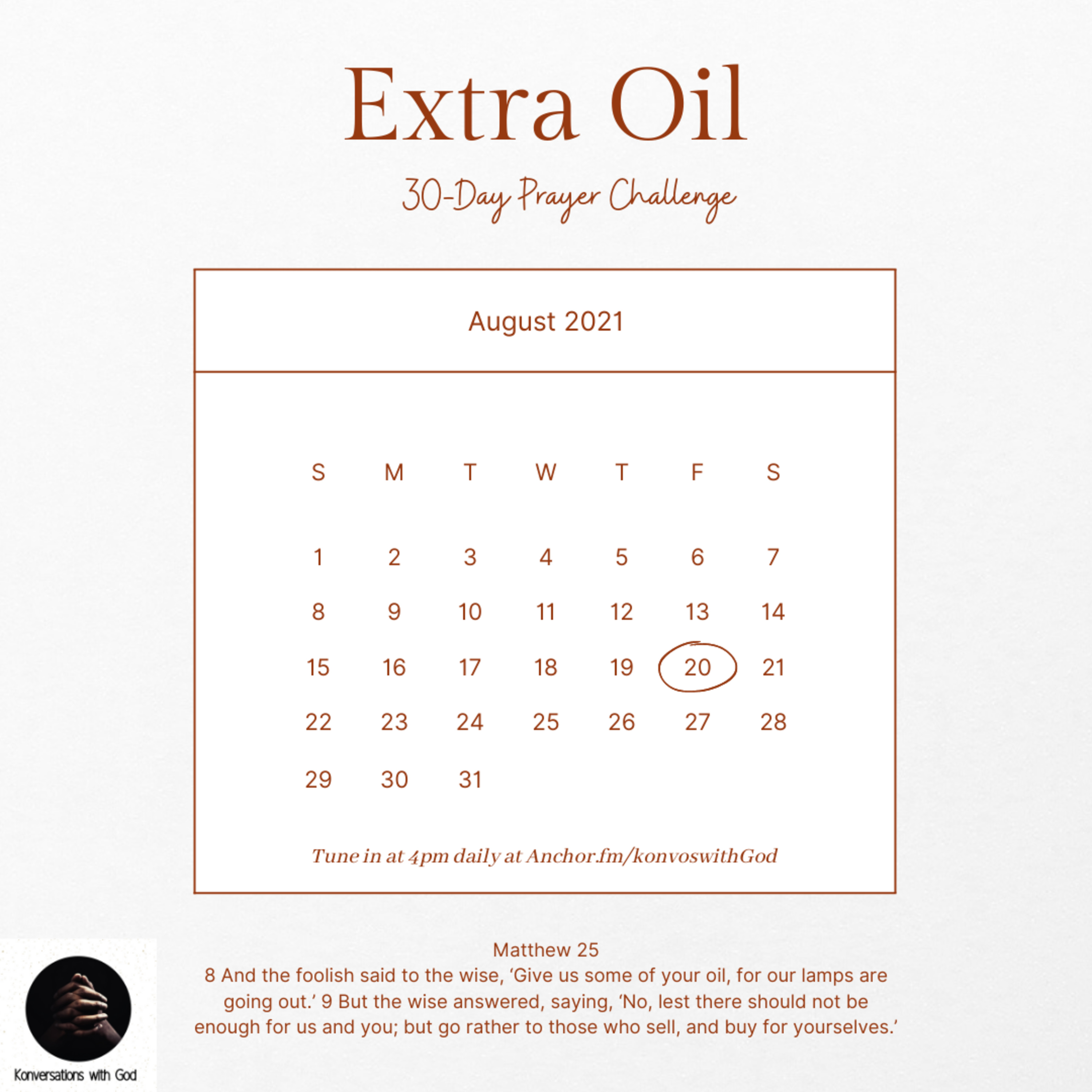 Extra Oil Day 20: Keep on Asking  episode artwork