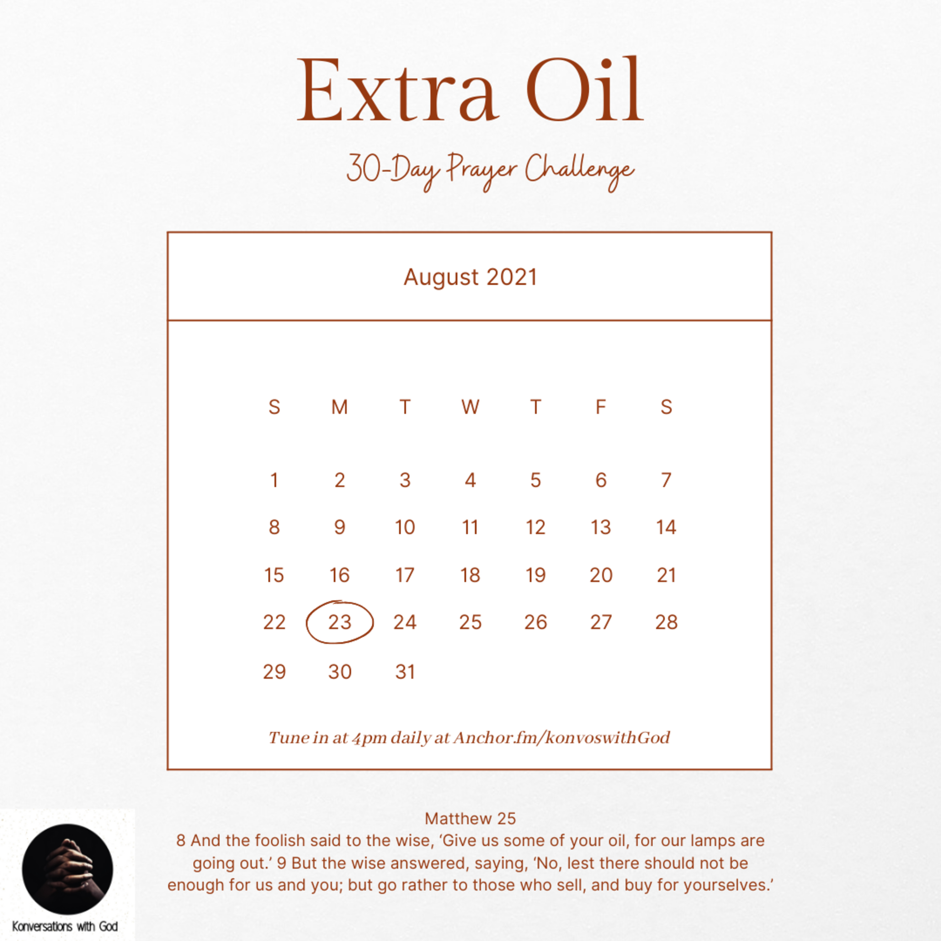 Extra Oil Day 23: Enter His Gates with Thanksgiving  episode artwork