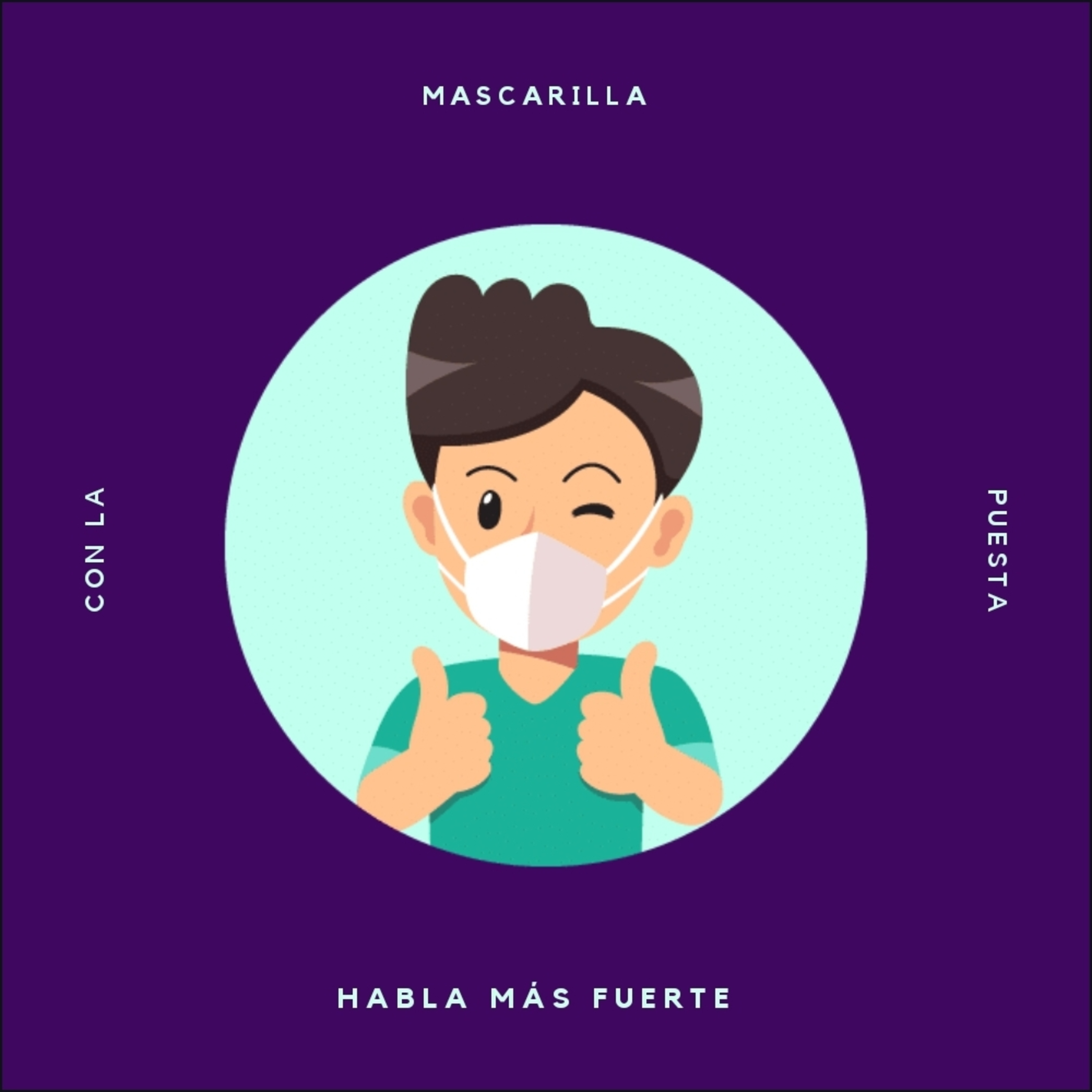 Con la mascarilla puesta