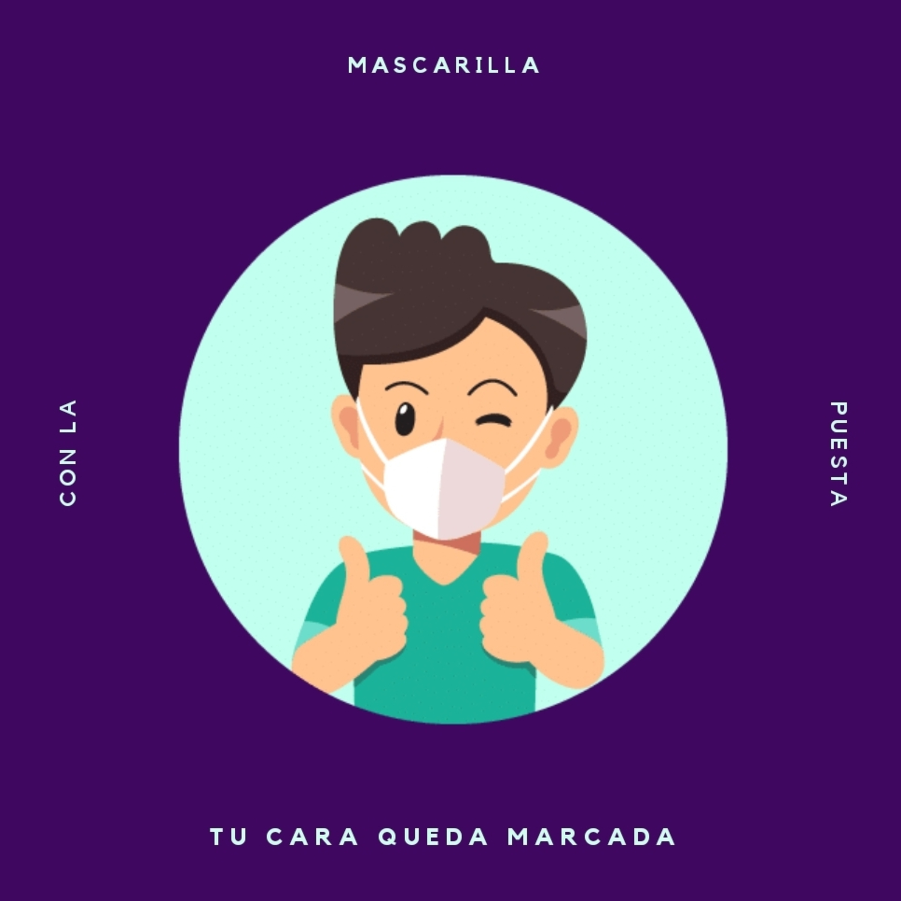 Con la mascarilla puesta