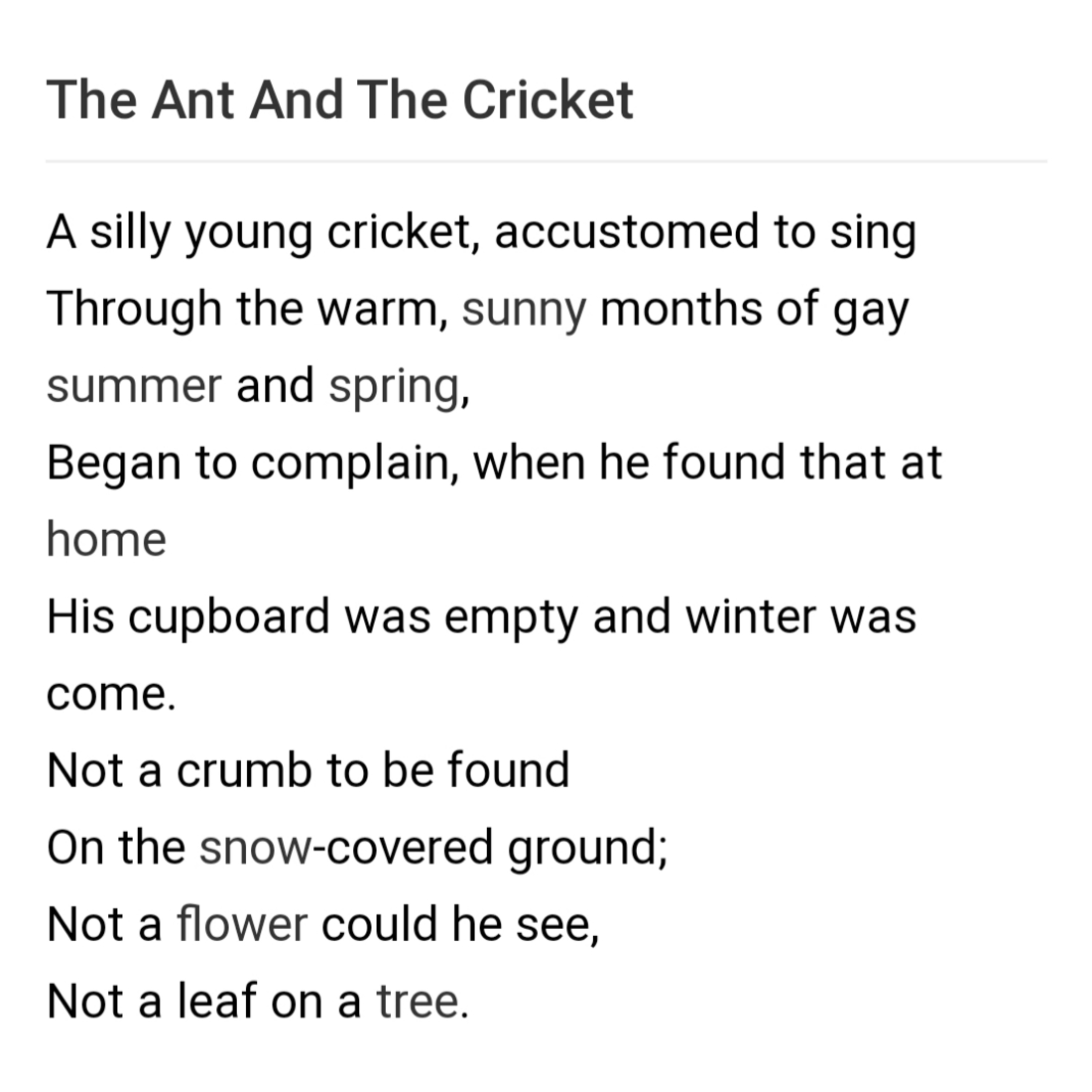 "The Ant and The Cricket" : Anushka Kumari, VIII Class, Kendriya Vidyalaya, RPCAU, PUSA, Samastipur, Bihar episode artwork