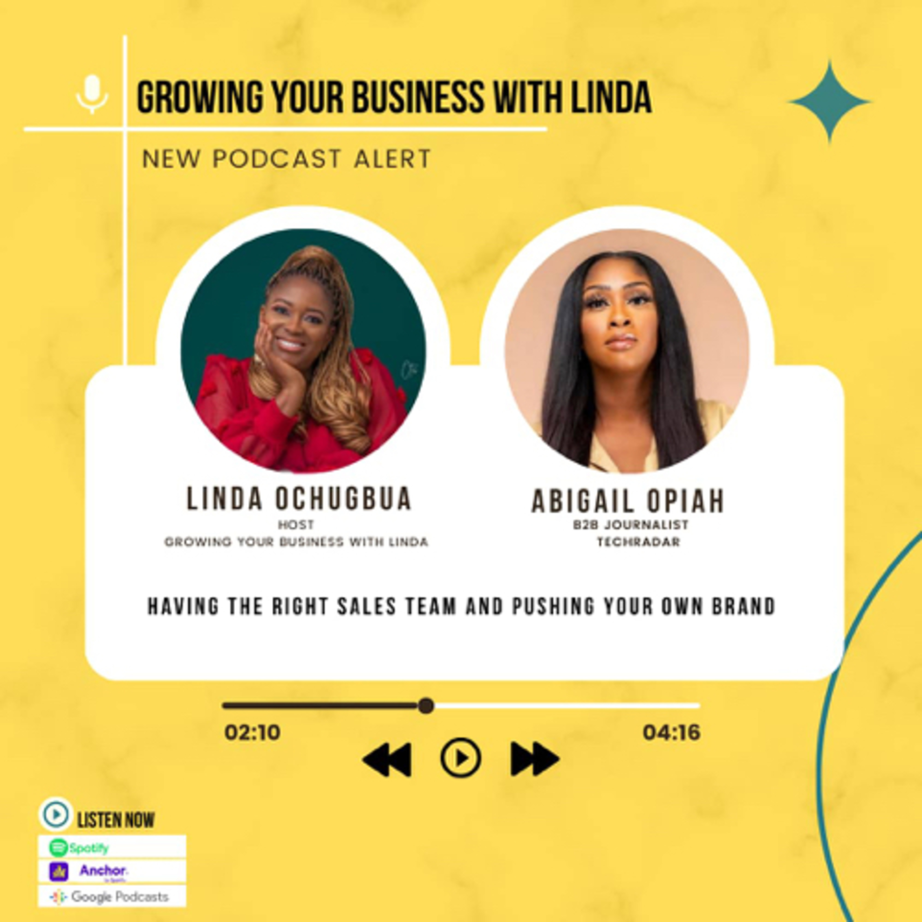 Talk with Abigail Opiah: Having the right sales team and pushing Your Brand  episode artwork