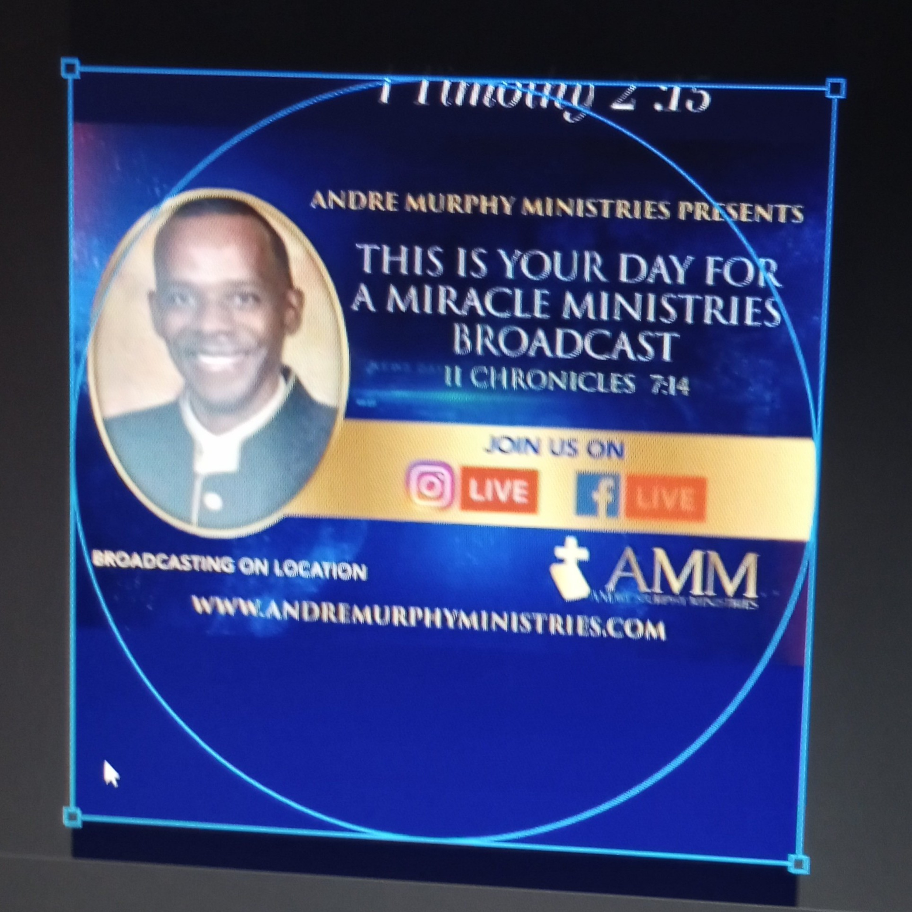 Andre Murphy Ministries This Is Your day for a Miracle Broadcast facebook.com/andremurphyministries