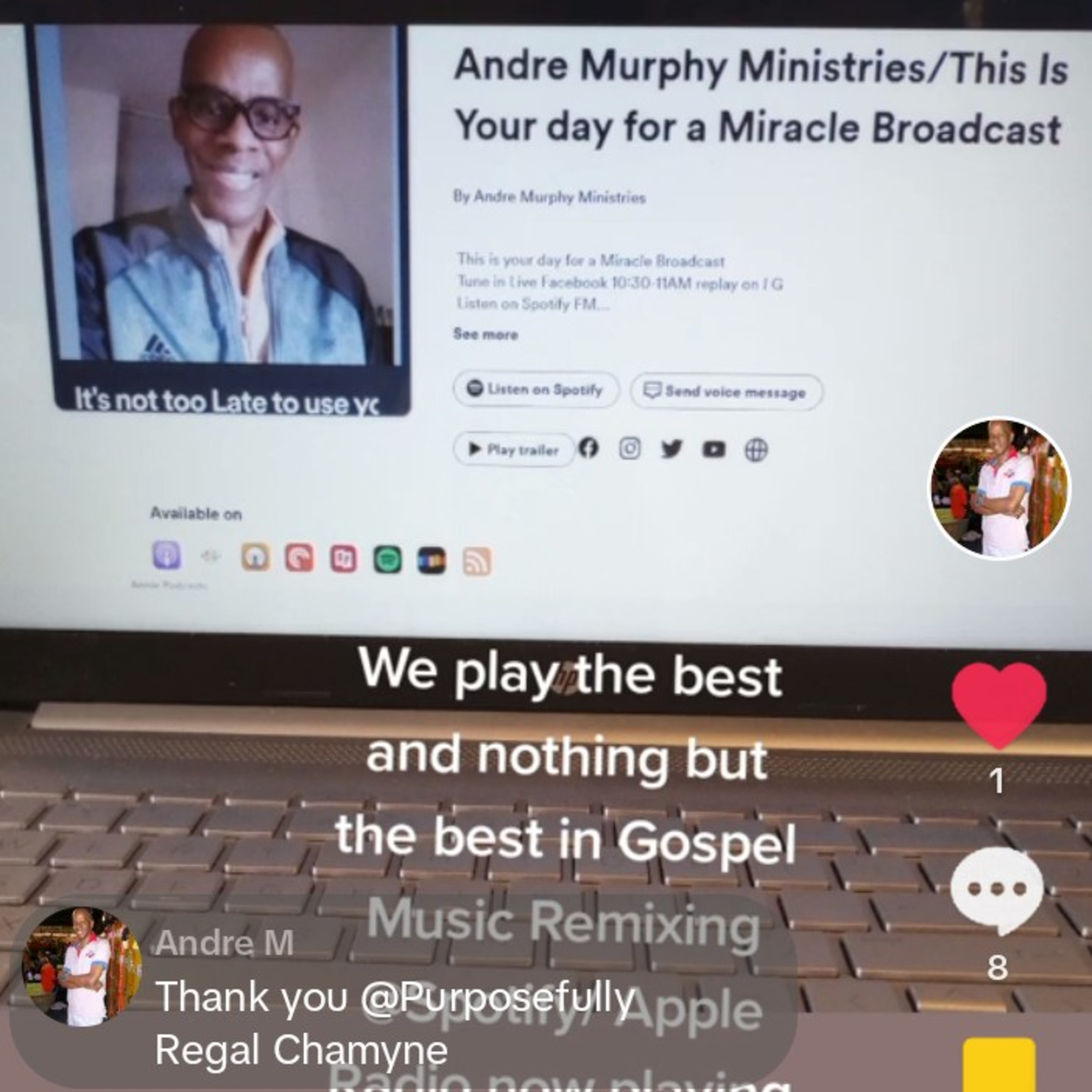 Andre Murphy Ministries This Is Your day for a Miracle Broadcast facebook.com/andremurphyministries
