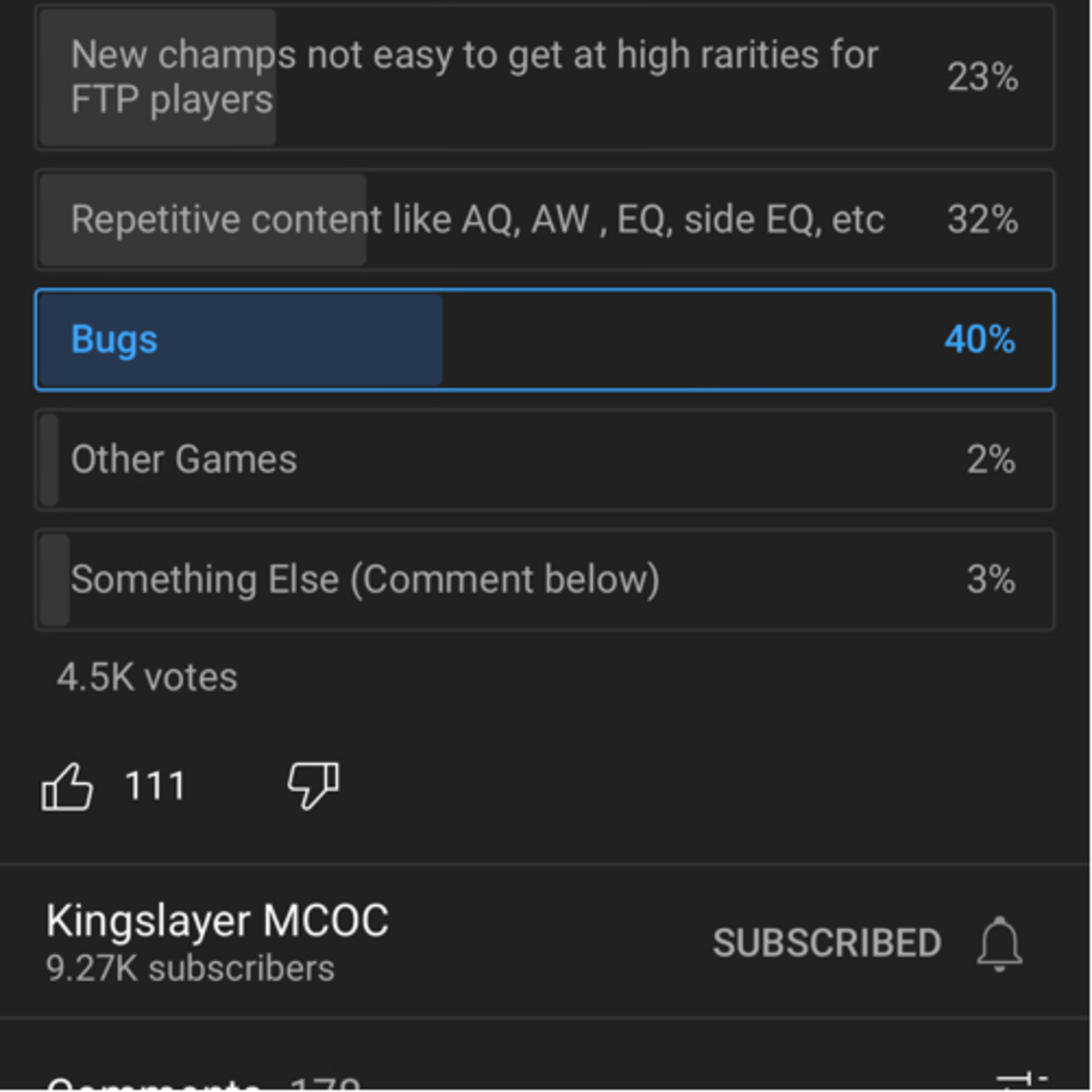 Kingslayer MCOC “Losing Interest” video reaction. episode artwork
