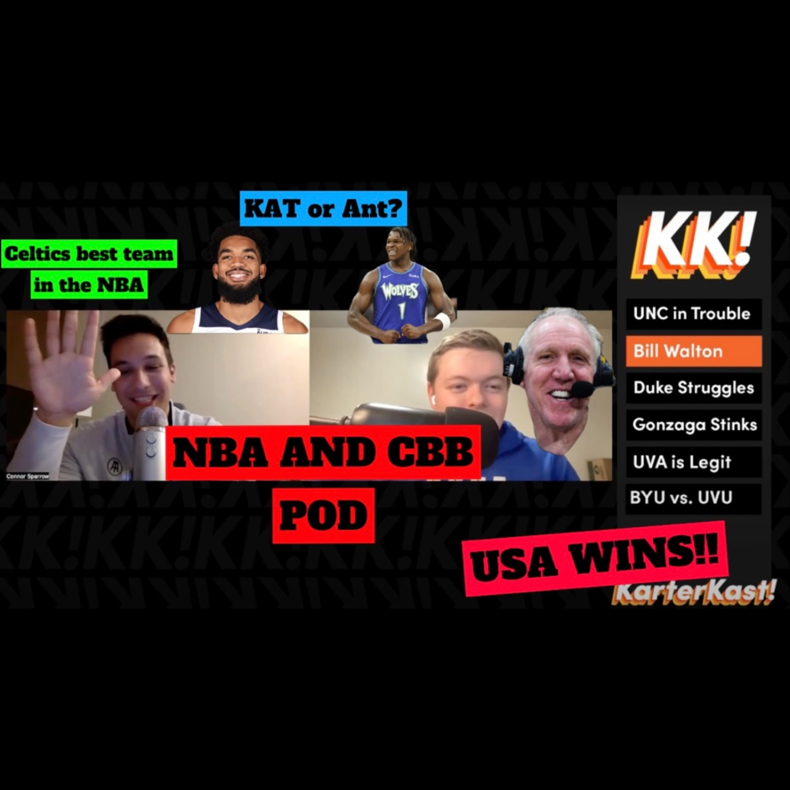 USA Beats Iran, Celtics Best Team in the NBA, KAT or Edwards? Duke and UNC Struggling episode artwork