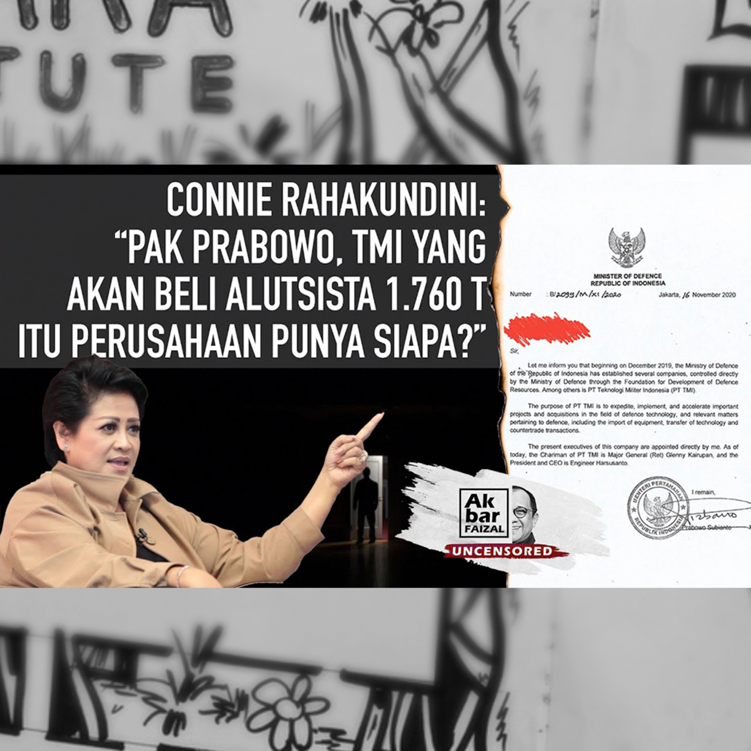 CONNIE RAHAKUNDINI: “PAK PRABOWO, TMI YANG AKAN BELI ALUTSISTA 1.760 T ITU PERUSAHAAN PUNYA SIAPA?”