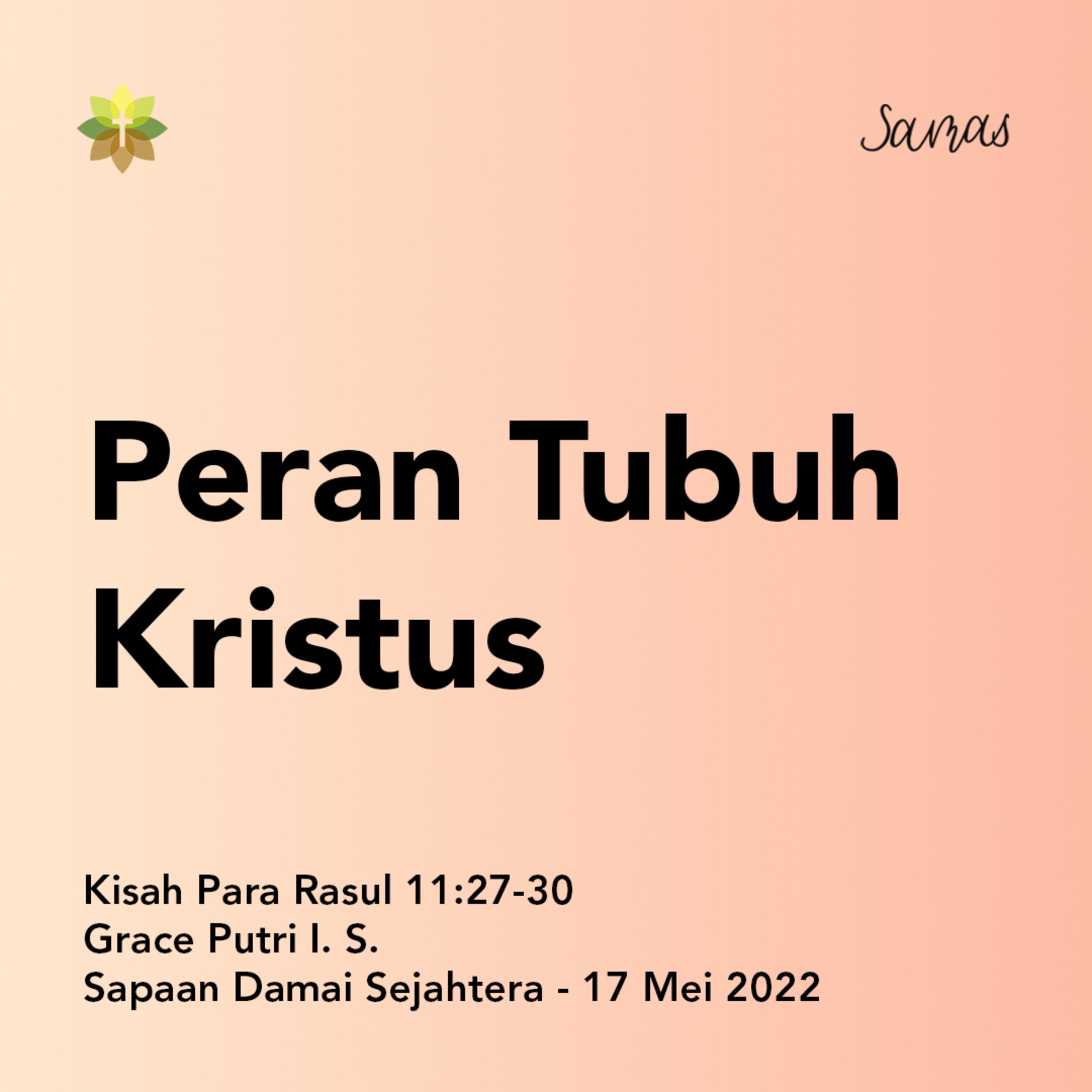 SAMAS - Sapaan Damai Sejahtera