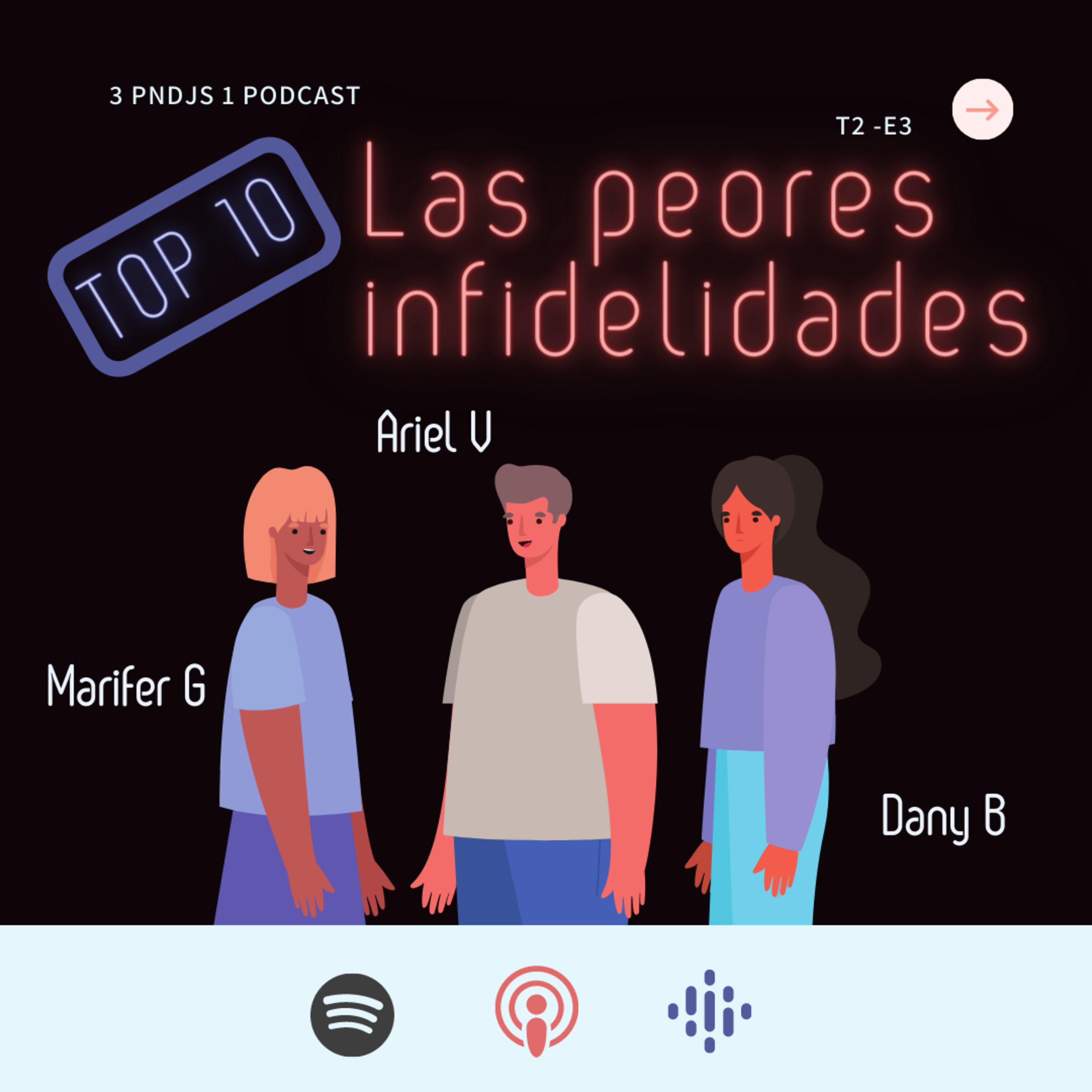 Tres pendejos y un podcast