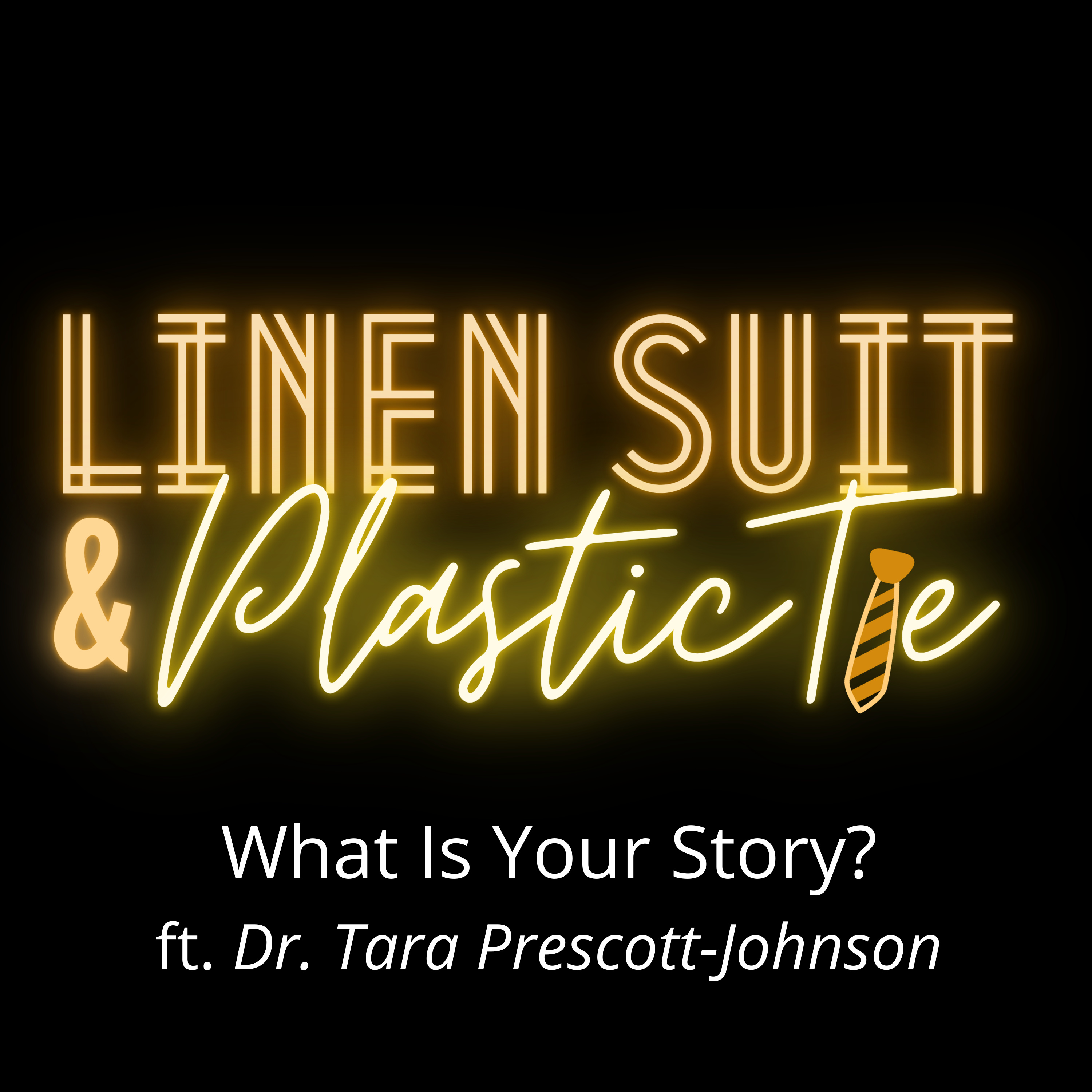 Linen Suit & Plastic Tie