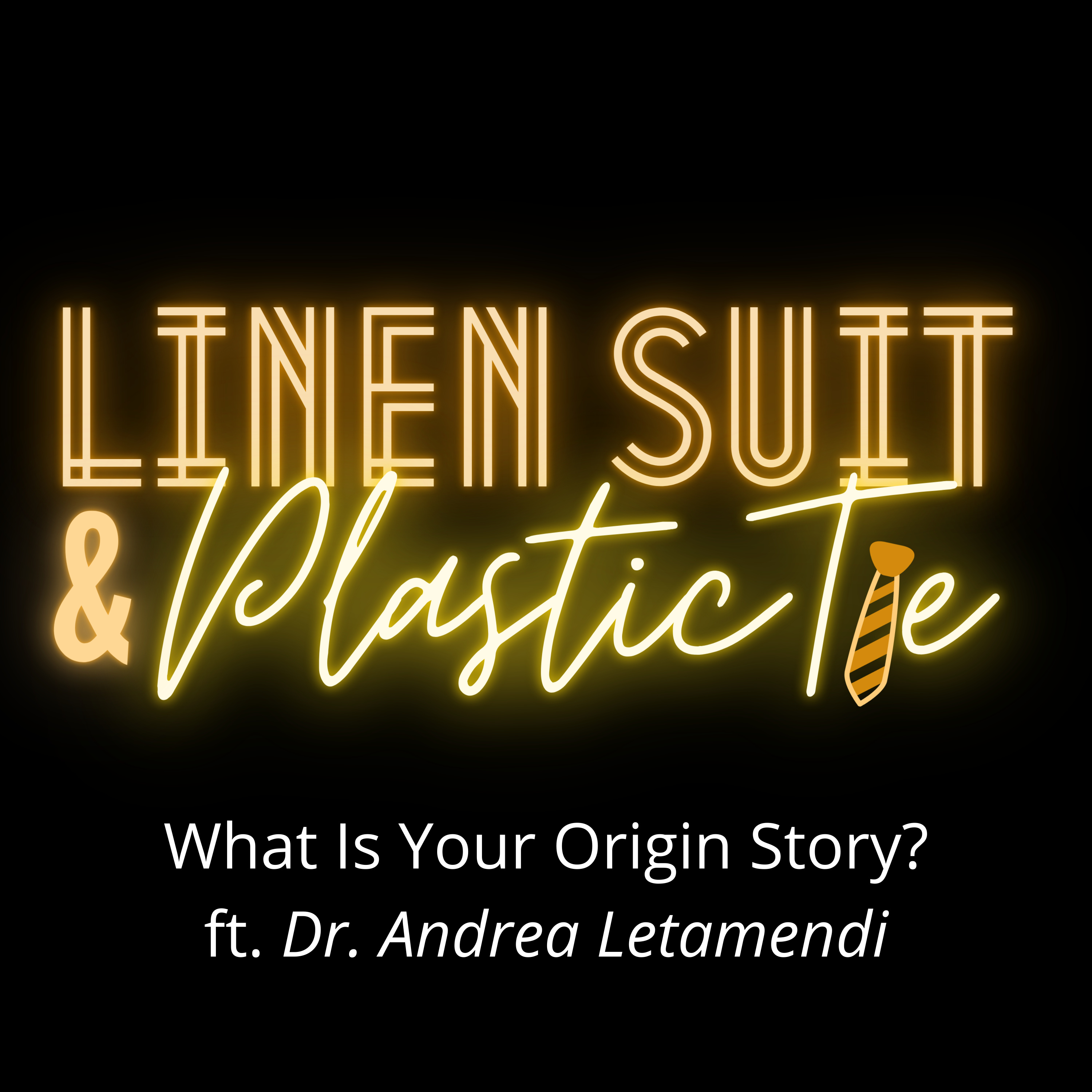 Linen Suit & Plastic Tie