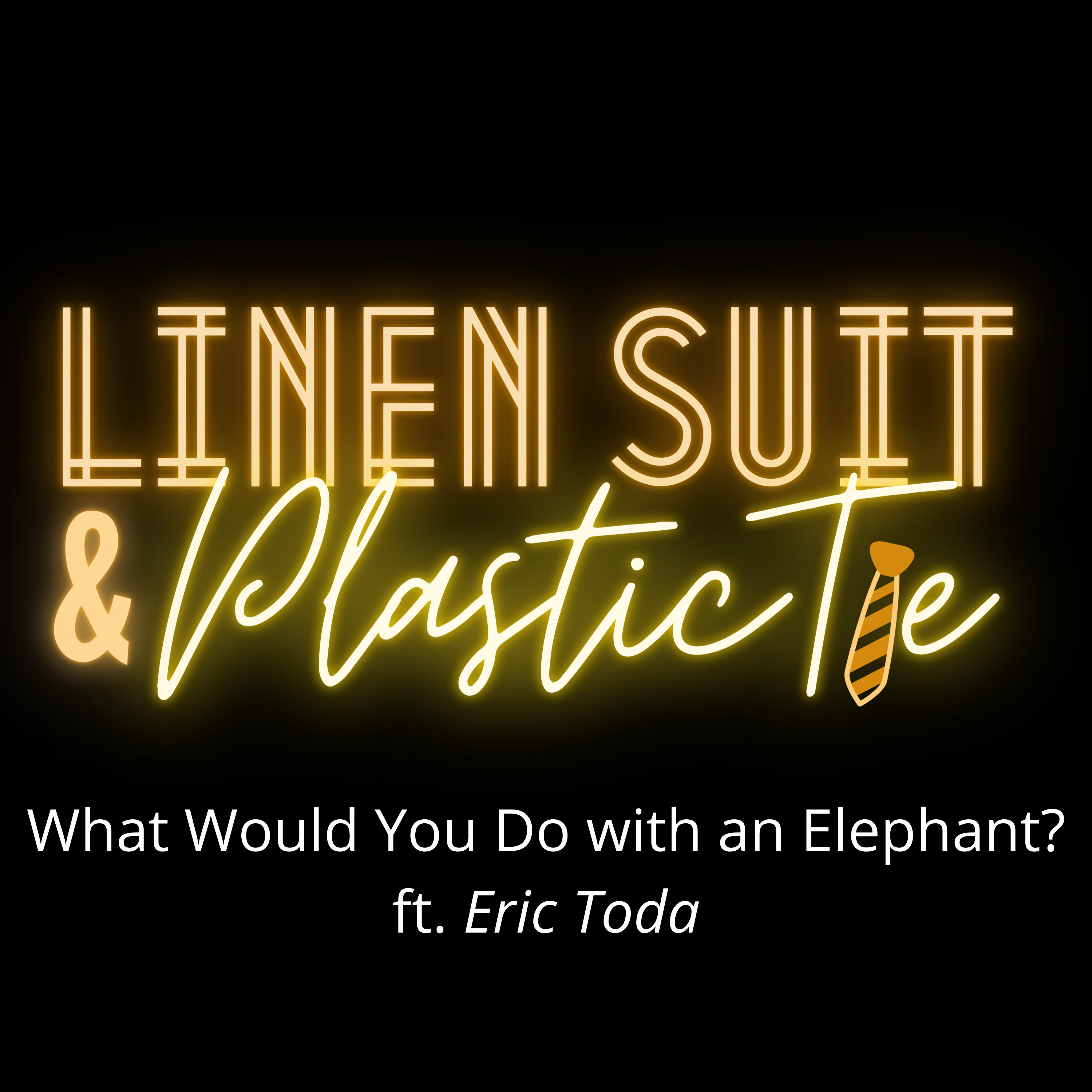 Linen Suit & Plastic Tie