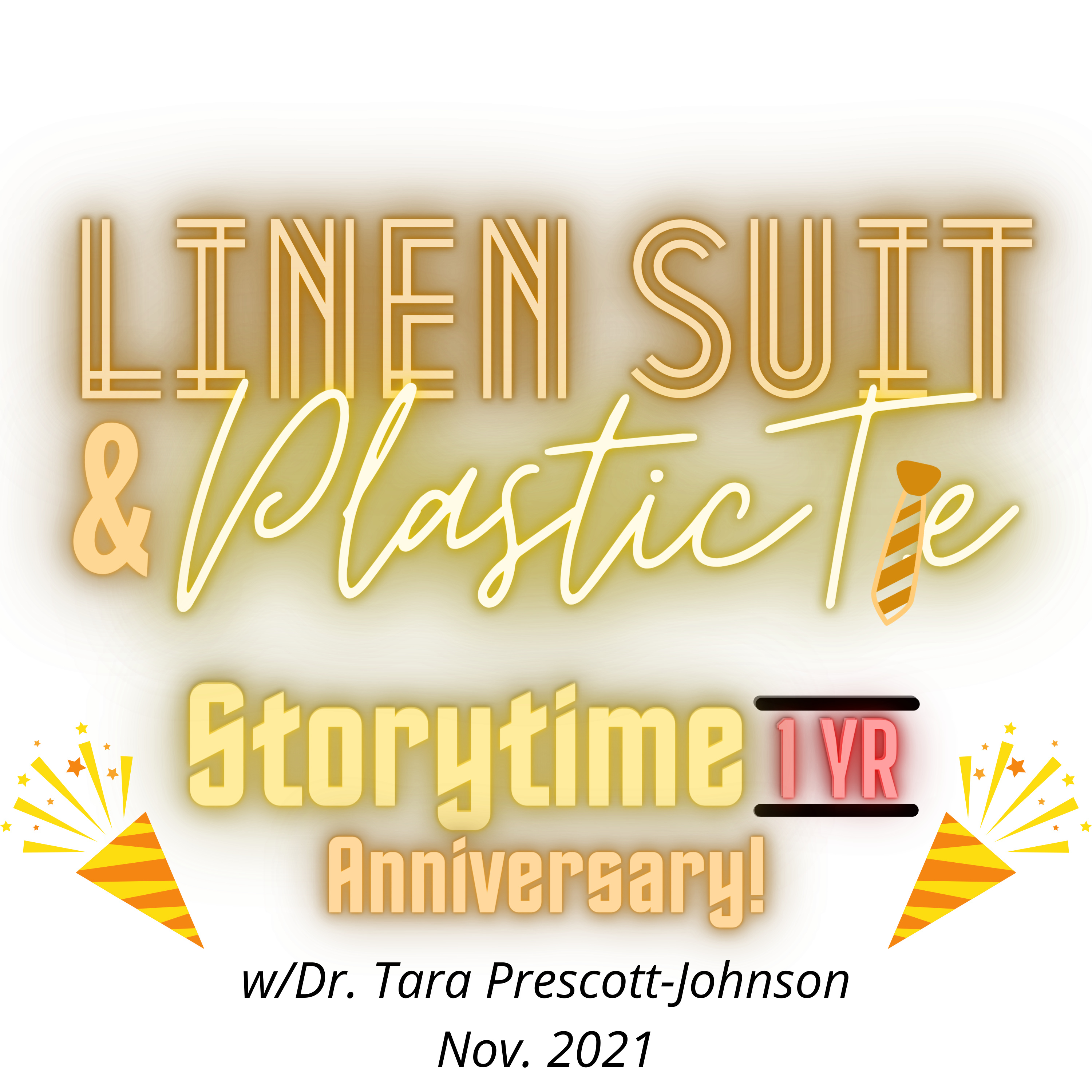 Linen Suit & Plastic Tie