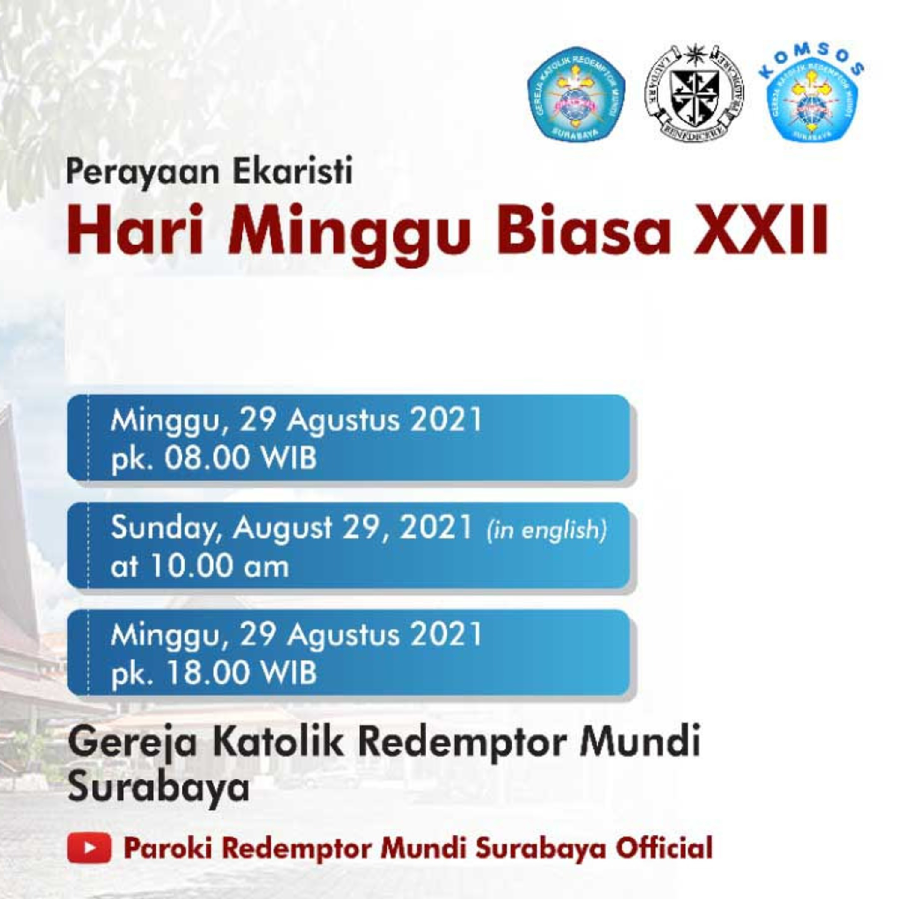 MISA MINGGU BIASA XXII - 29 AGUSTUS 2021 episode artwork