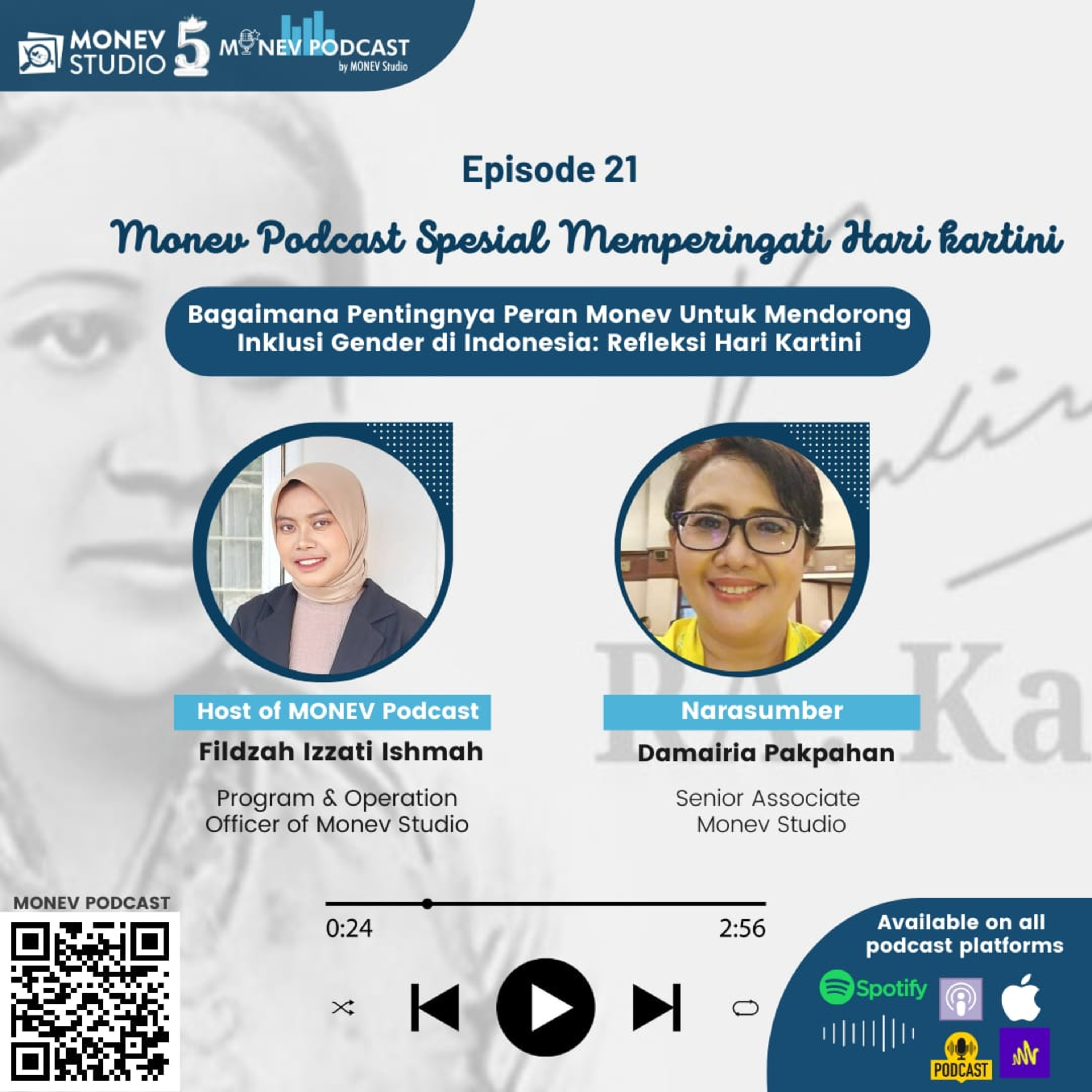 Ep 21: Bagaimana Pentingnya Monev dalam Mendorong Inklusi Gender di Indonesia: Refleksi Hari Kartini episode artwork