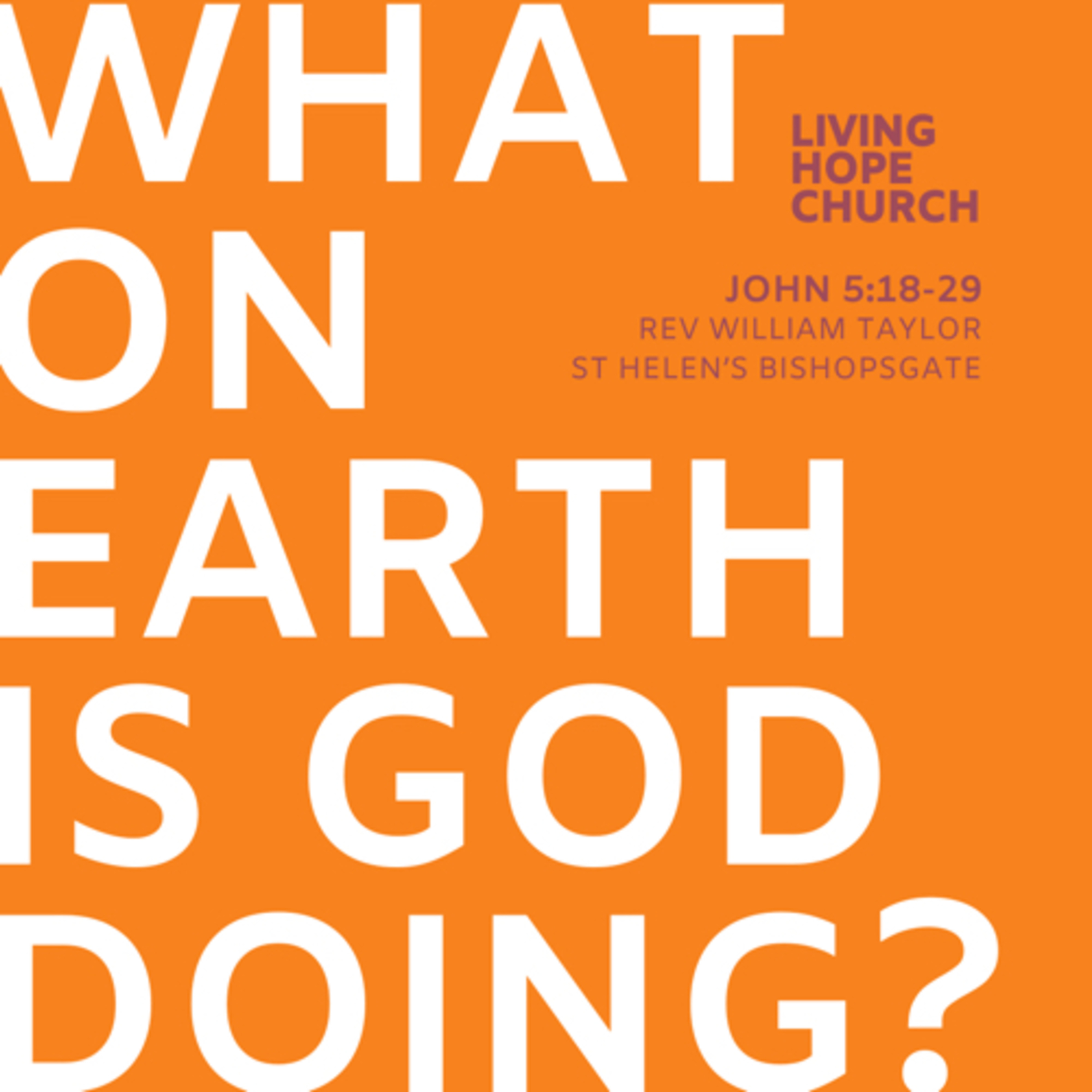 John 5:18-29 | What on earth is God doing? | William Taylor  episode artwork
