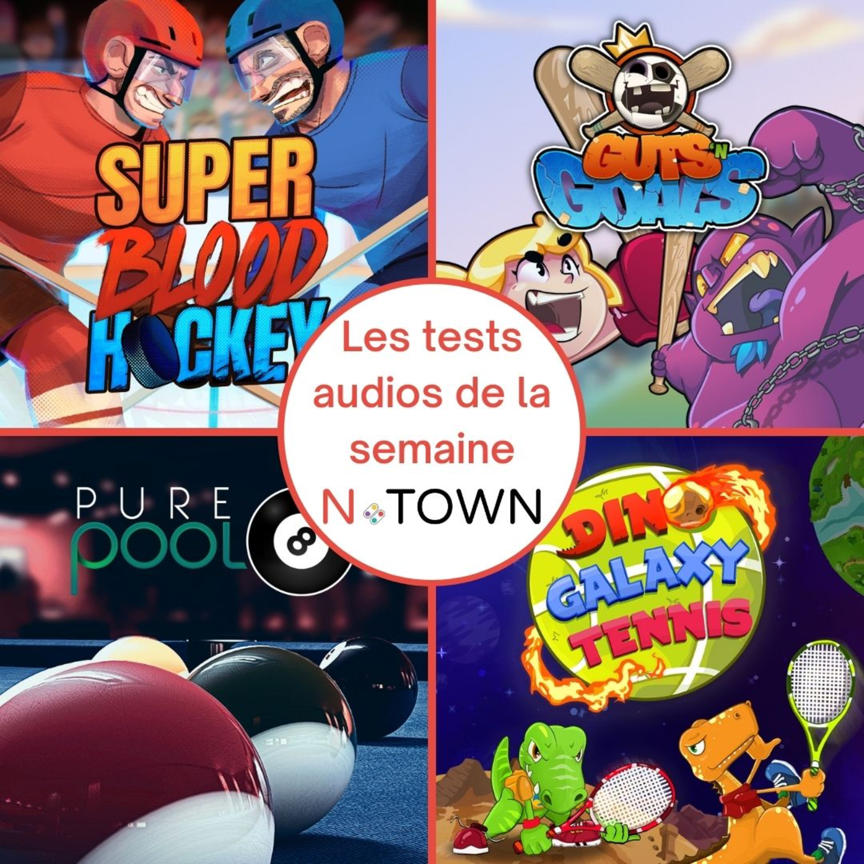 Test audio N°7 : Super Blood Hockey, Pure Pool, Dino Galaxy Tennis et Guts'n Goals episode artwork