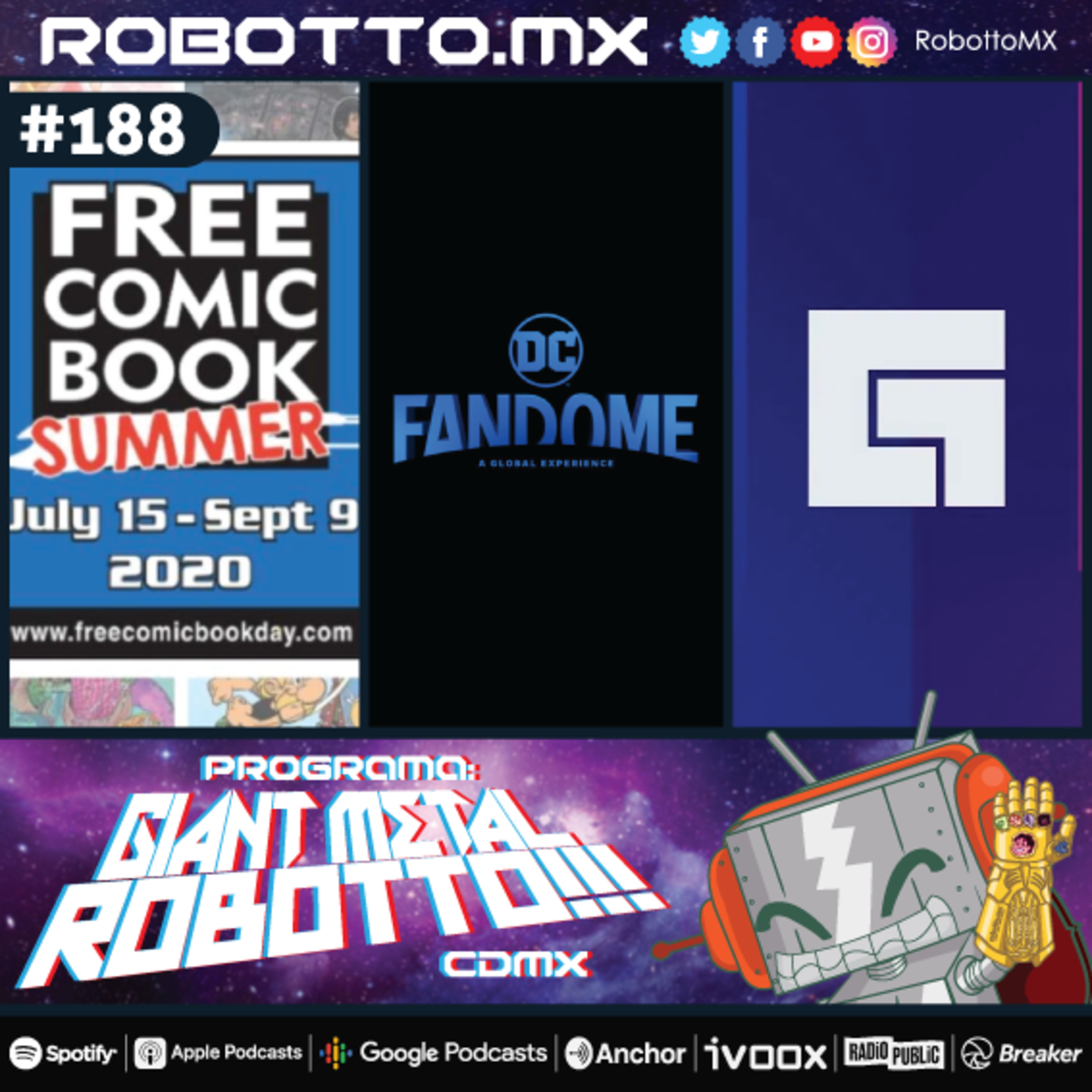 188 - El Mes del Comic Book Gratis, DC Fandome, Apple vs FB. episode artwork