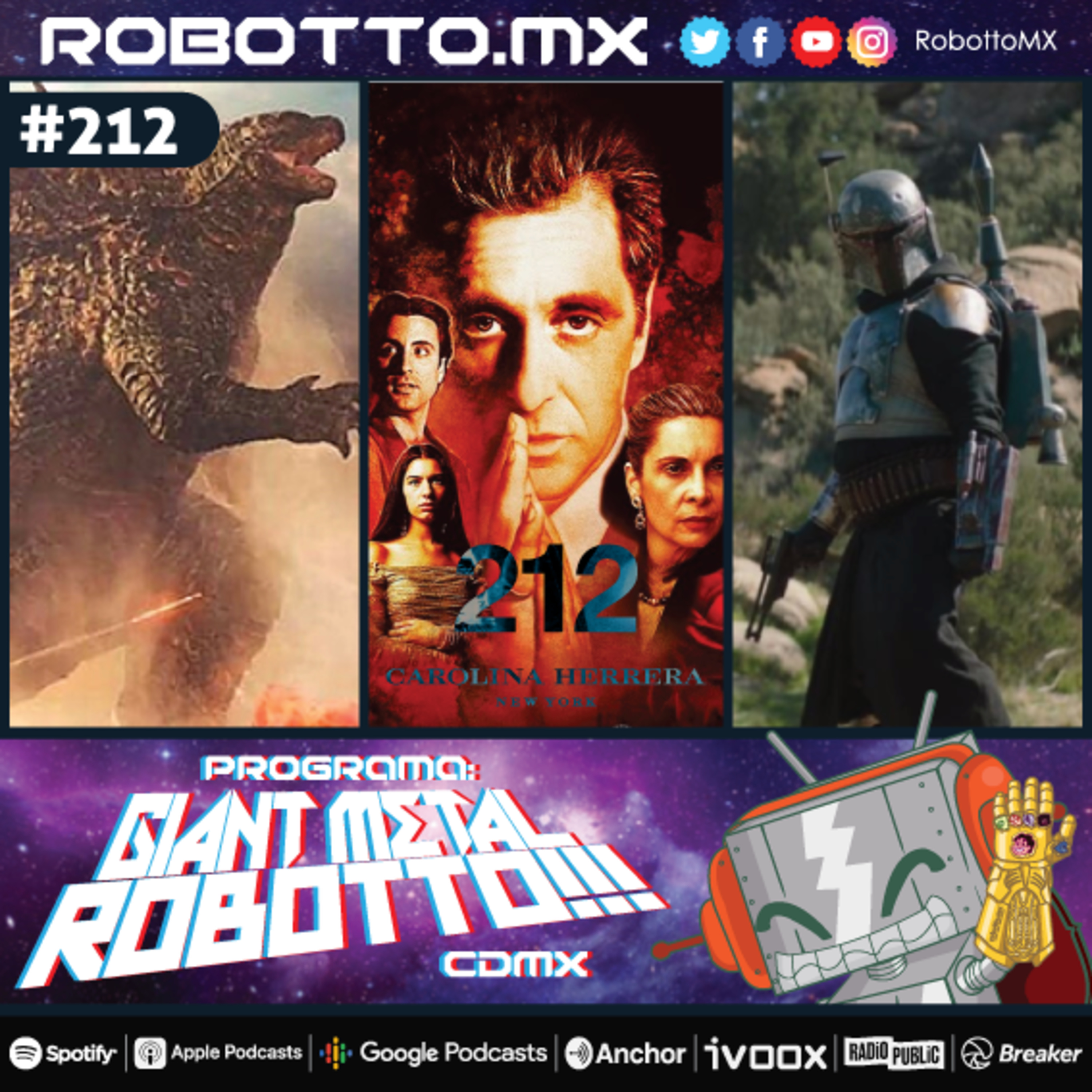 Programa 212 - Warner debutará películas en HBO Max, Boba Fett ¿Mandalorian?