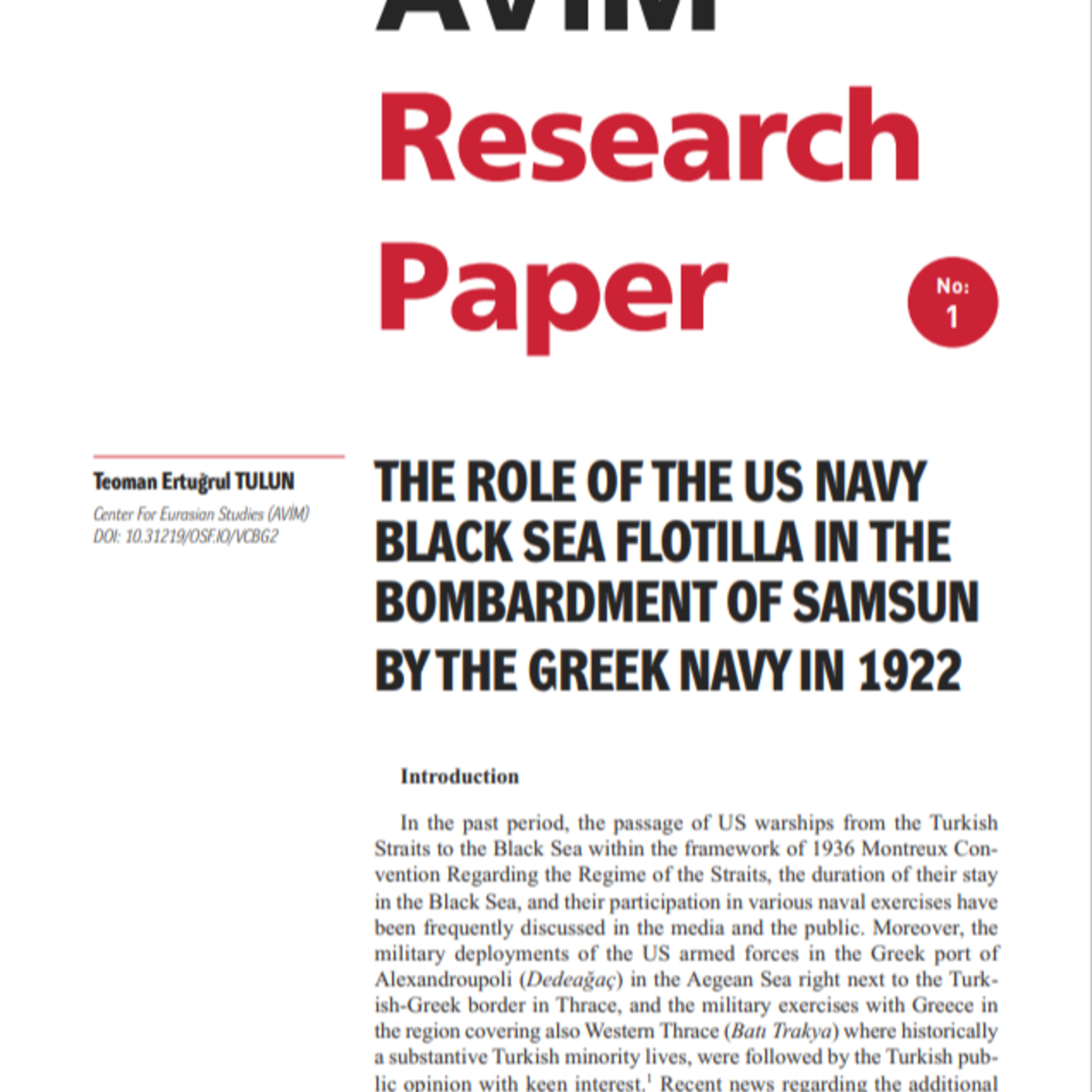 Center for Eurasian Studies (AVİM)