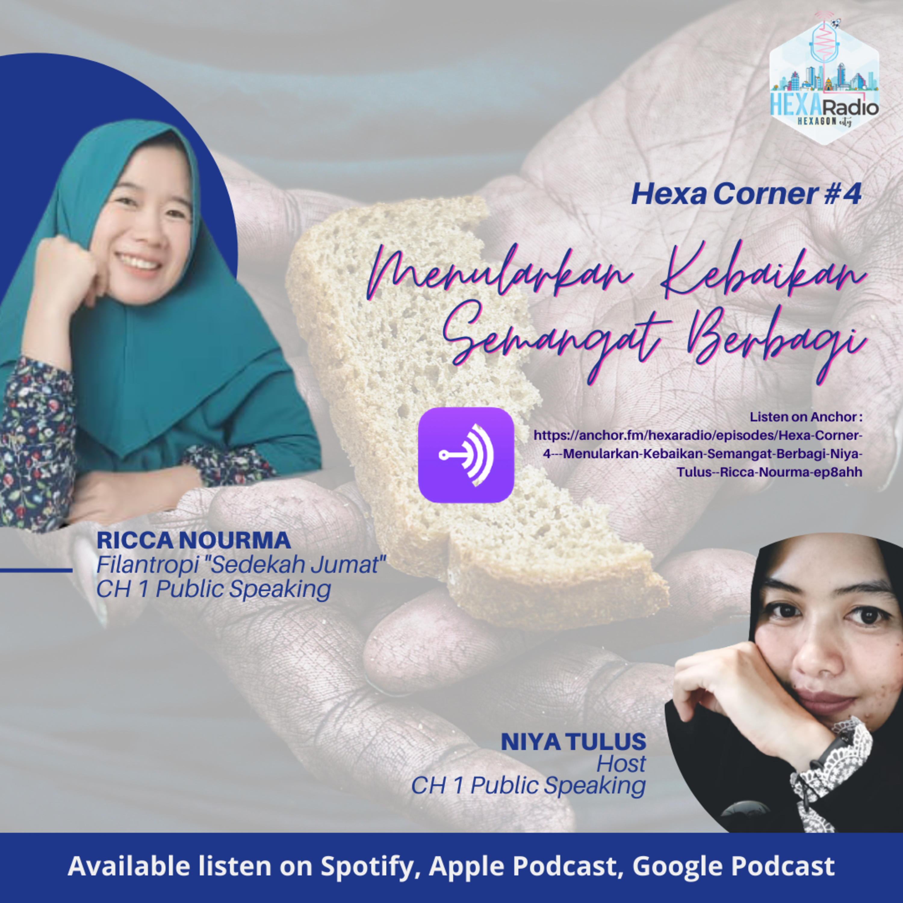 Hexa Corner #4 - Menularkan Kebaikan Semangat Berbagi (Niya Tulus & Ricca Nourma)  episode artwork