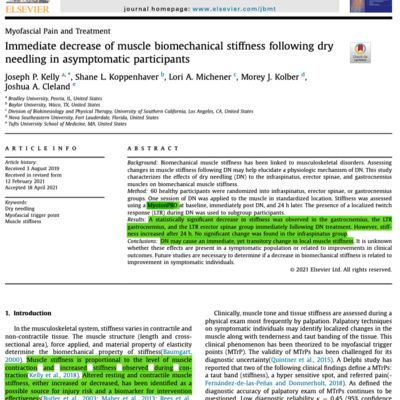 Research Review: Muscle Stiffness and Trigger Point Dry Needling