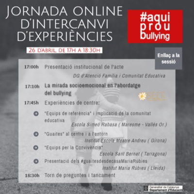 Jornada Online d'Intercanvi d'Experiències #AquiProuBullying