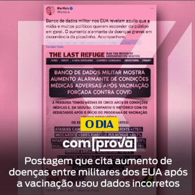 Postagem que cita aumento de doenças entre militares dos EUA após a vacinação usou dados incorretos episode artwork