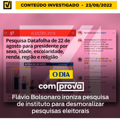 Flávio Bolsonaro ironiza pesquisa de instituto para desmoralizar pesquisas eleitorais episode artwork